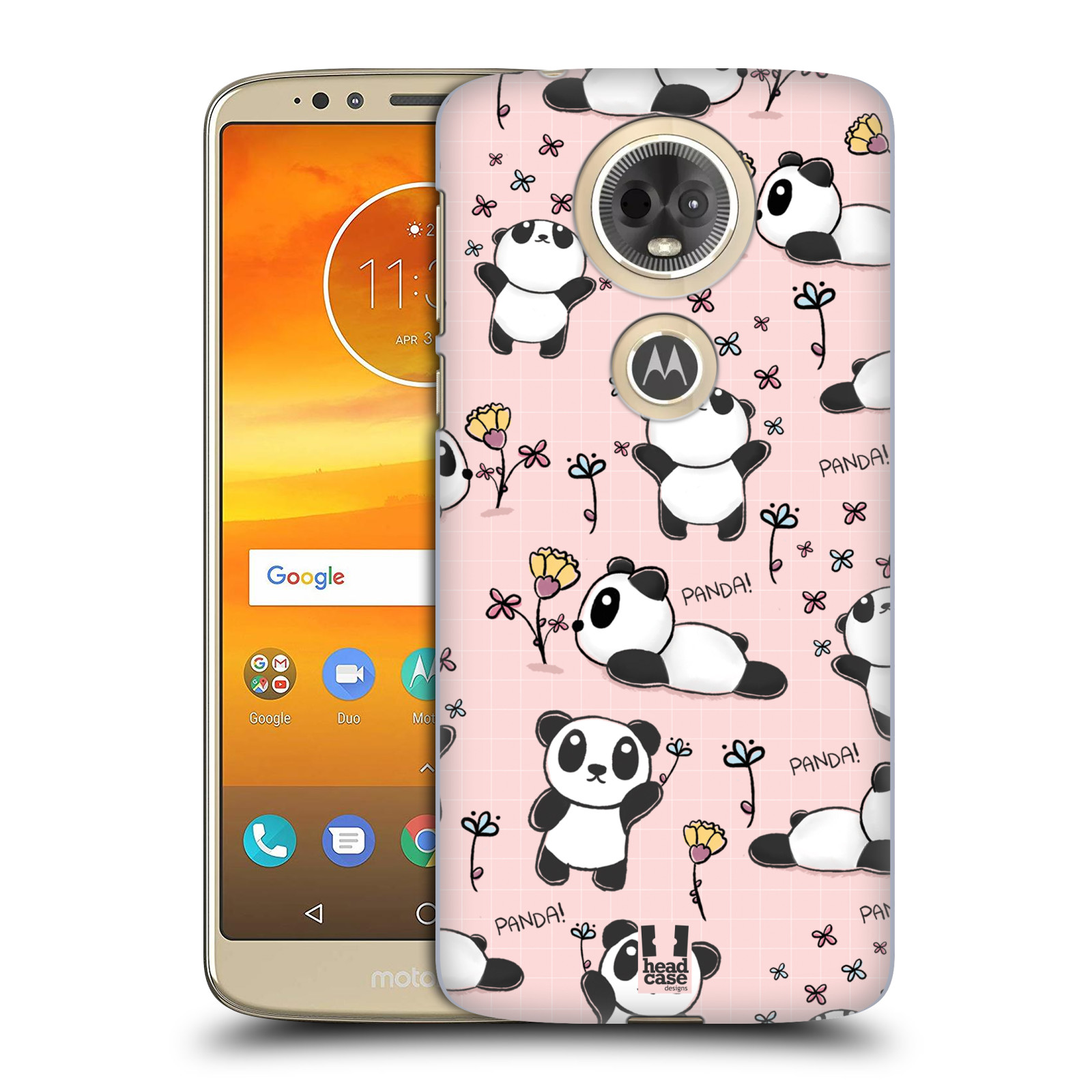 Obal na mobil Motorola Moto E5 PLUS - HEAD CASE - Roztomilá panda v růžové