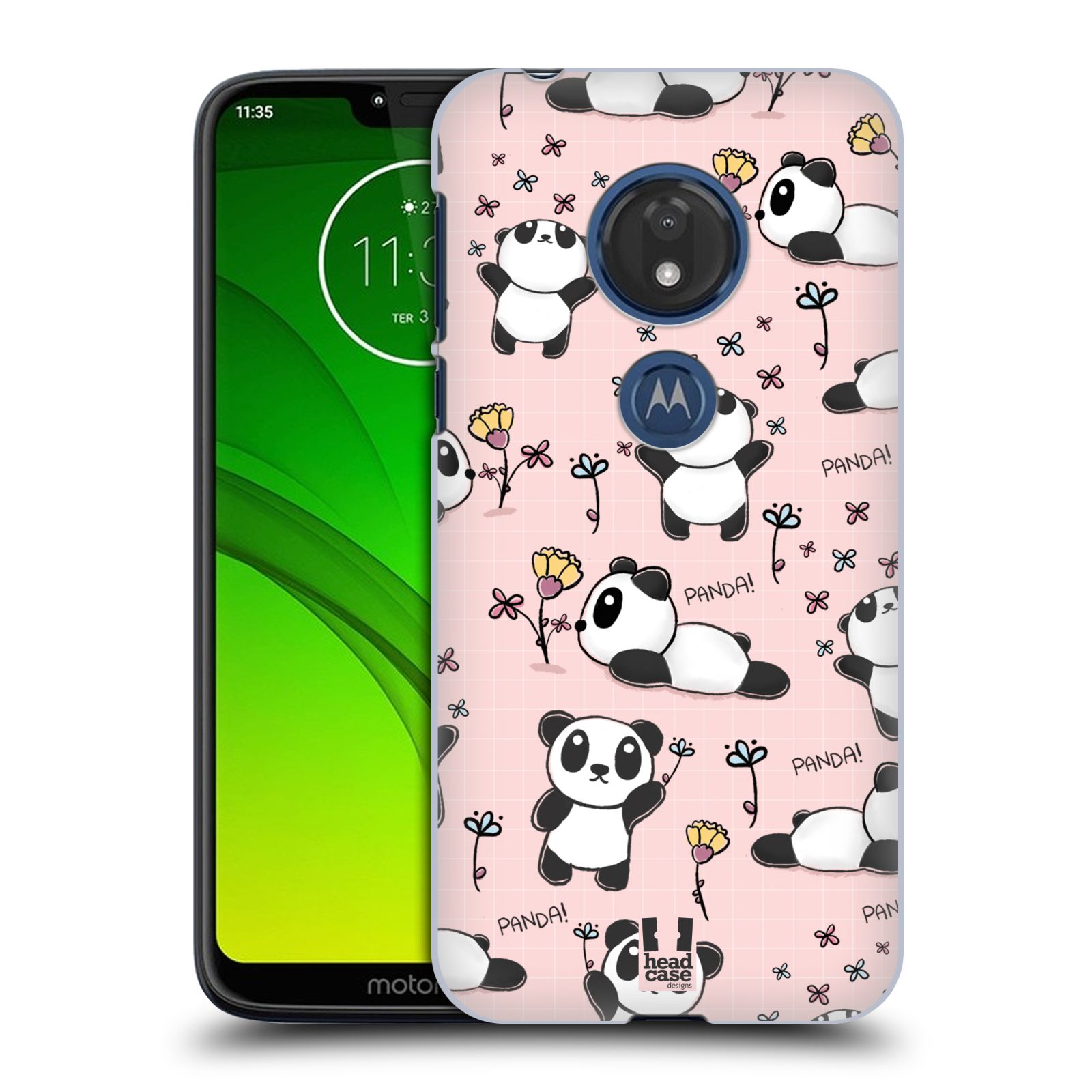 Obal na mobil Motorola Moto G7 Play - HEAD CASE - Roztomilá panda v růžové
