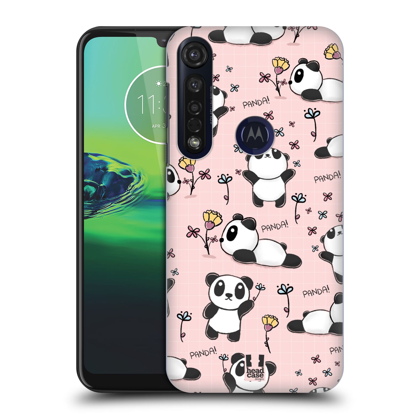 Obal na mobil Motorola Moto G8 PLUS - HEAD CASE - Roztomilá panda v růžové