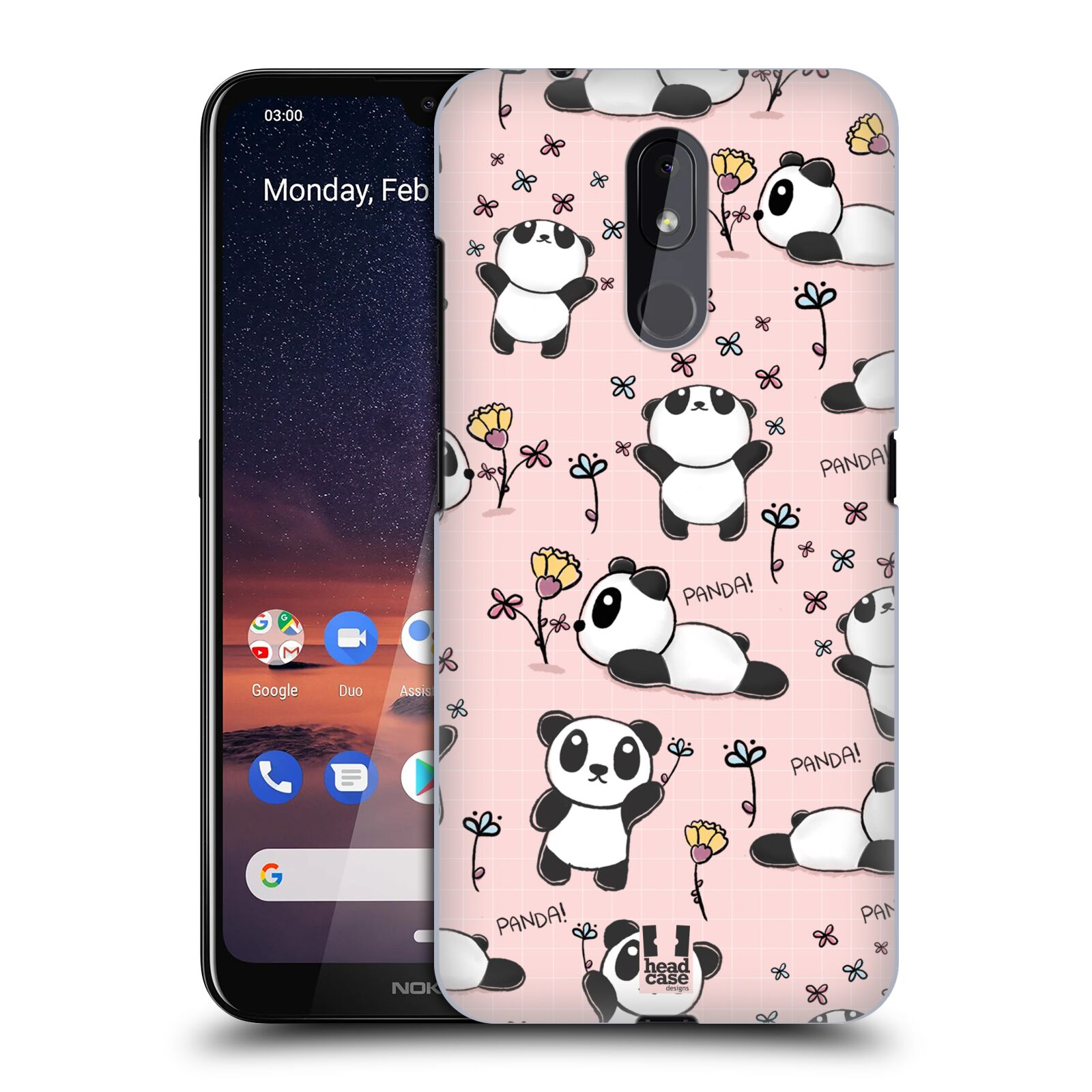 Obal na mobil Nokia 3.2 - HEAD CASE - Roztomilá panda v růžové