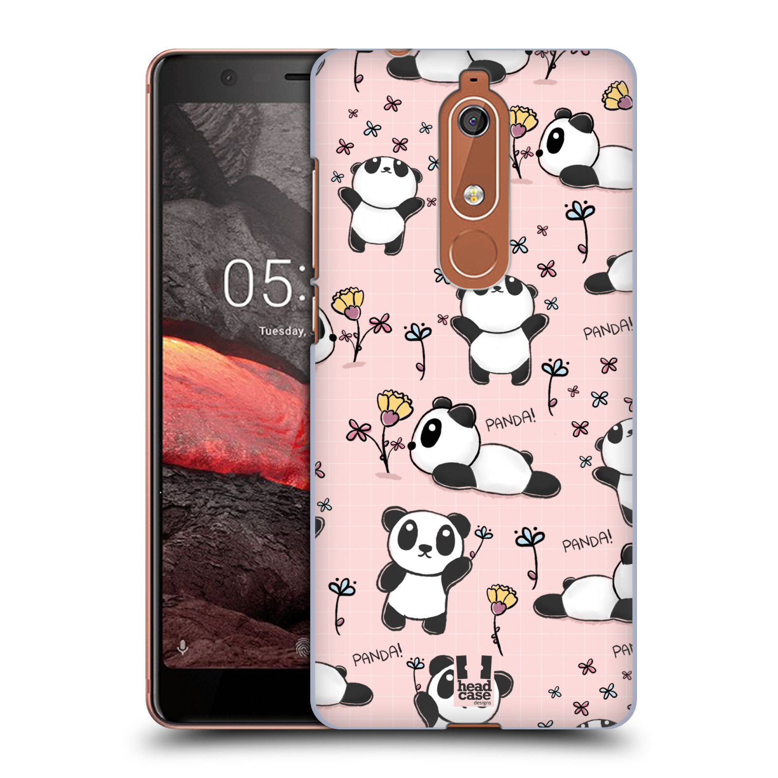 Obal na mobil Nokia 5.1 - HEAD CASE - Roztomilá panda v růžové