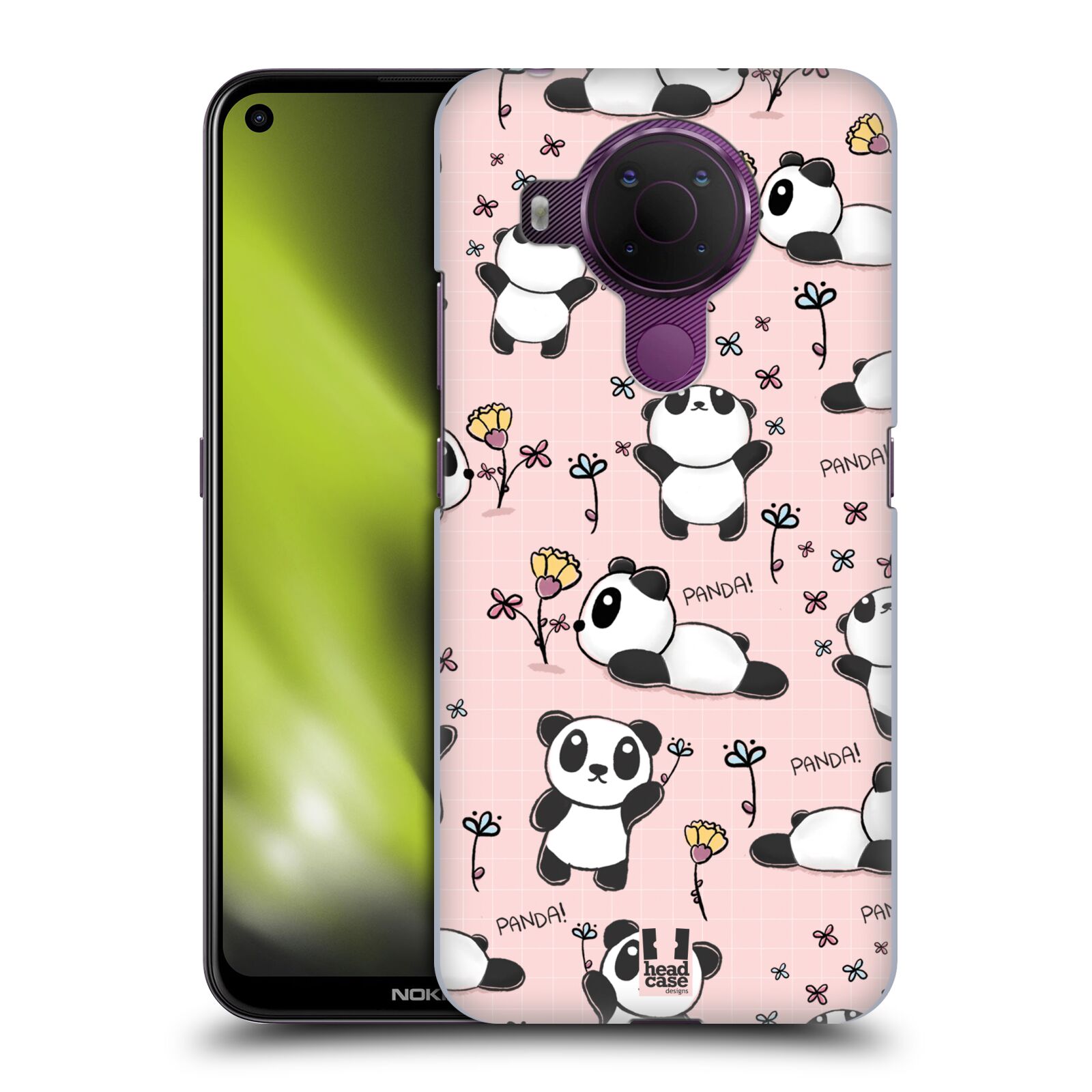 Obal na mobil Nokia 5.4 - HEAD CASE - Roztomilá panda v růžové