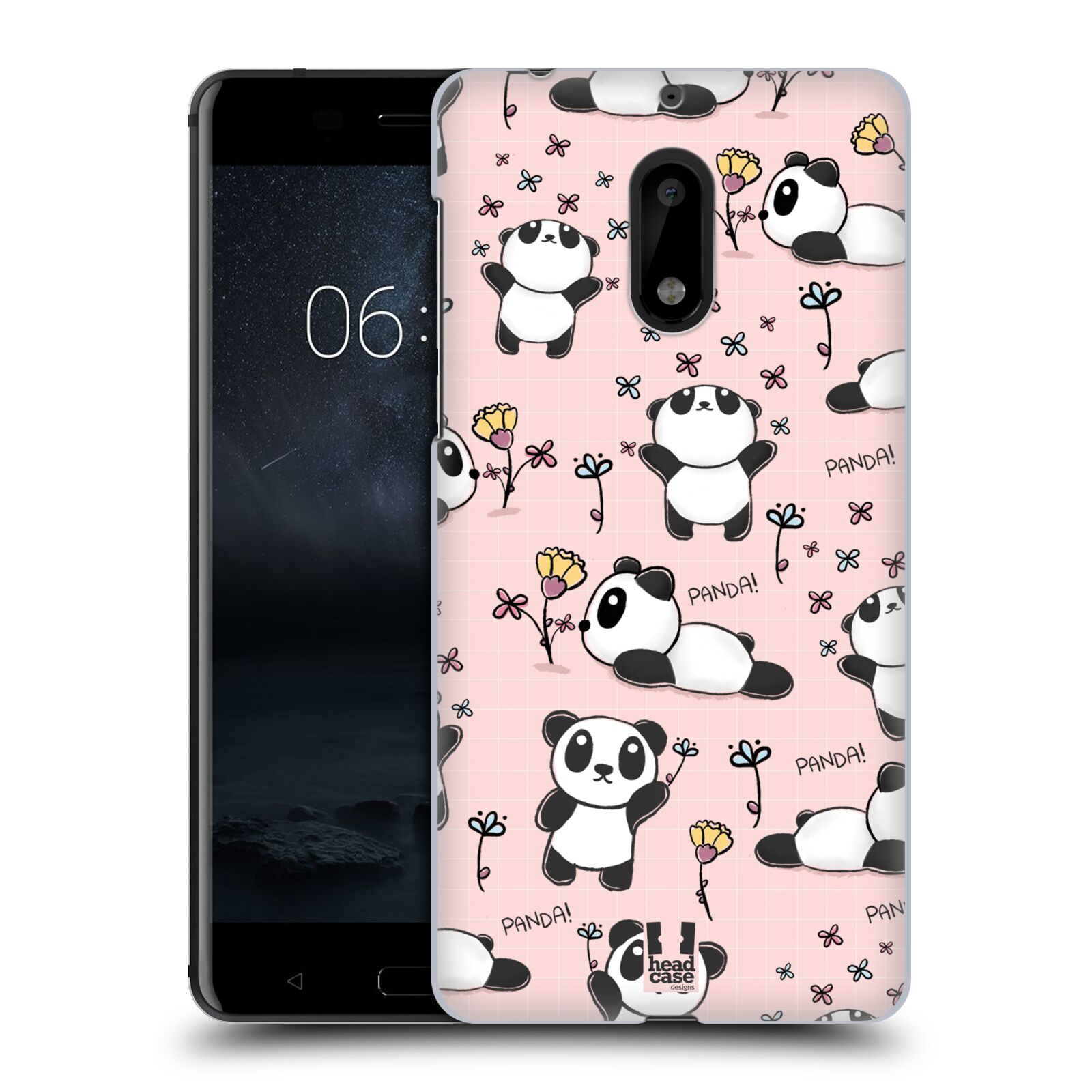 Obal na mobil Nokia 6 - HEAD CASE - Roztomilá panda v růžové