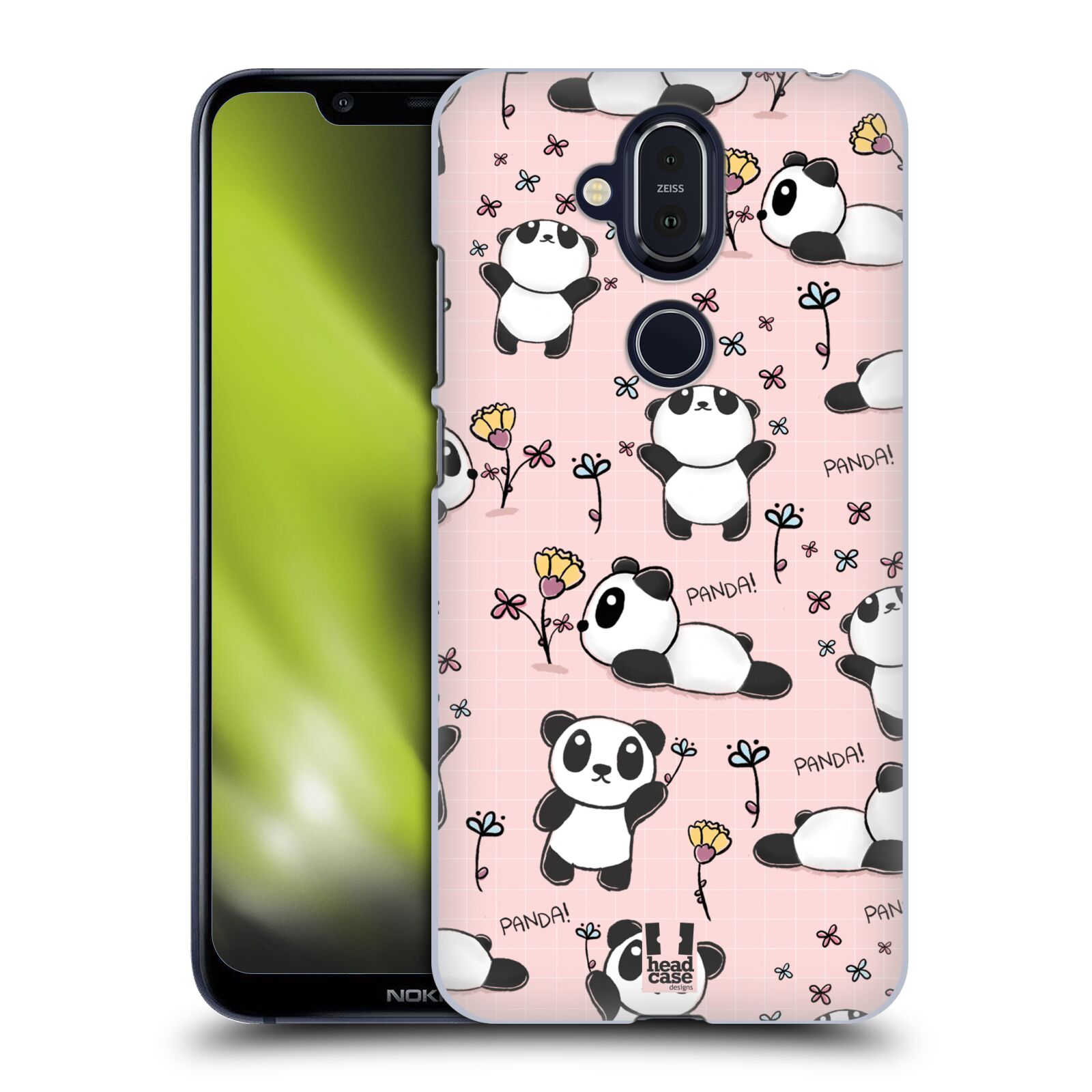 Obal na mobil NOKIA 8.1 - HEAD CASE - Roztomilá panda v růžové