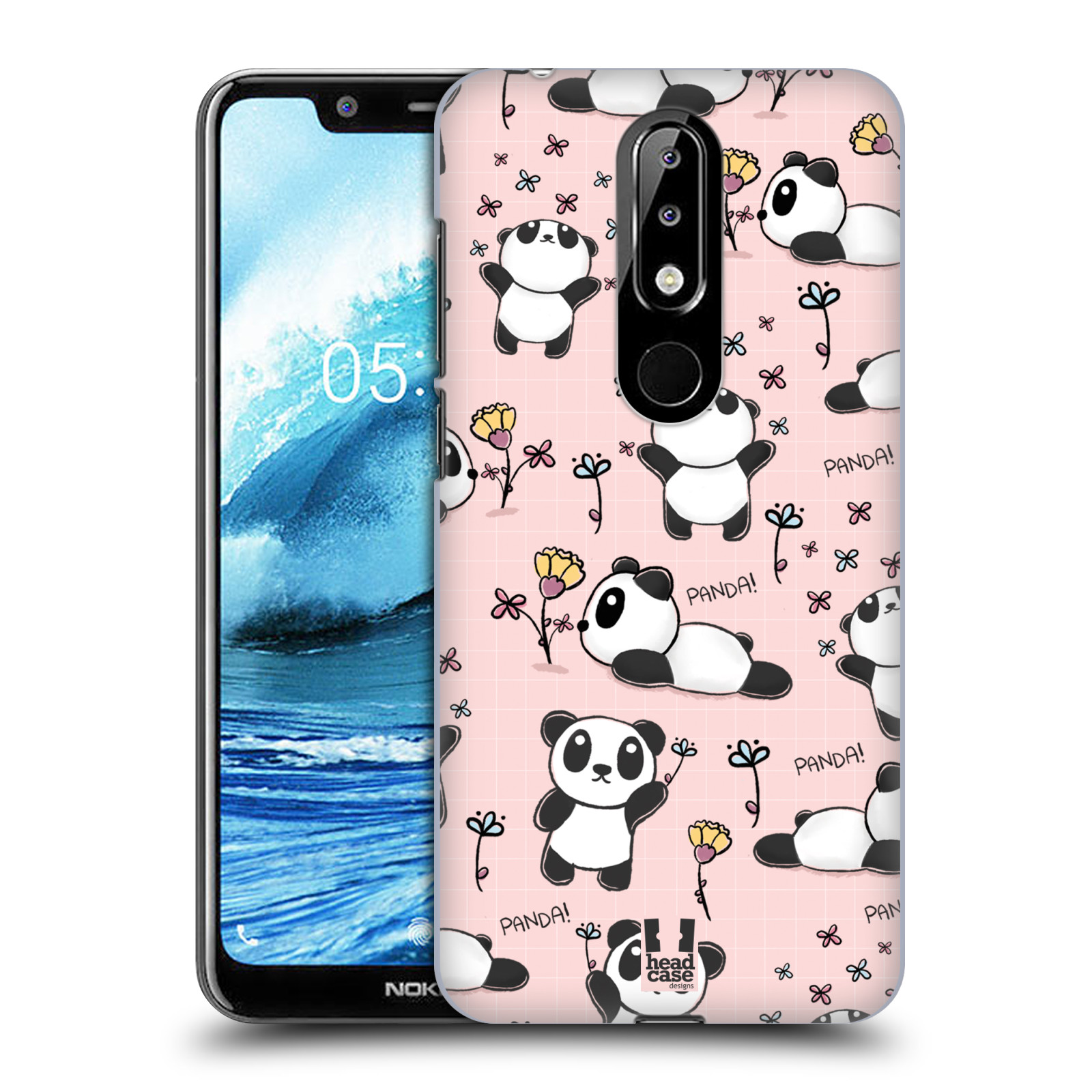 Obal na mobil Nokia 5.1 PLUS - HEAD CASE - Roztomilá panda v růžové