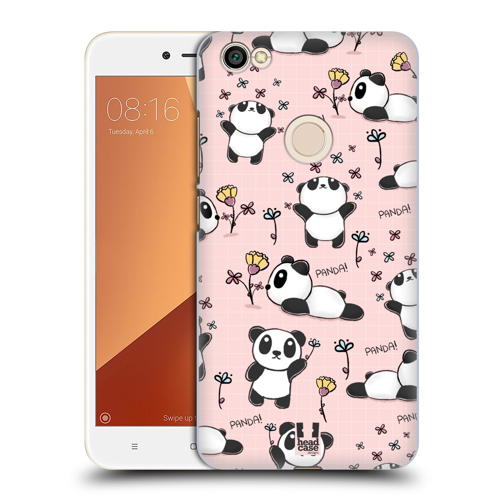 Obal na mobil Xiaomi Redmi Note 5A - HEAD CASE - Roztomilá panda v růžové