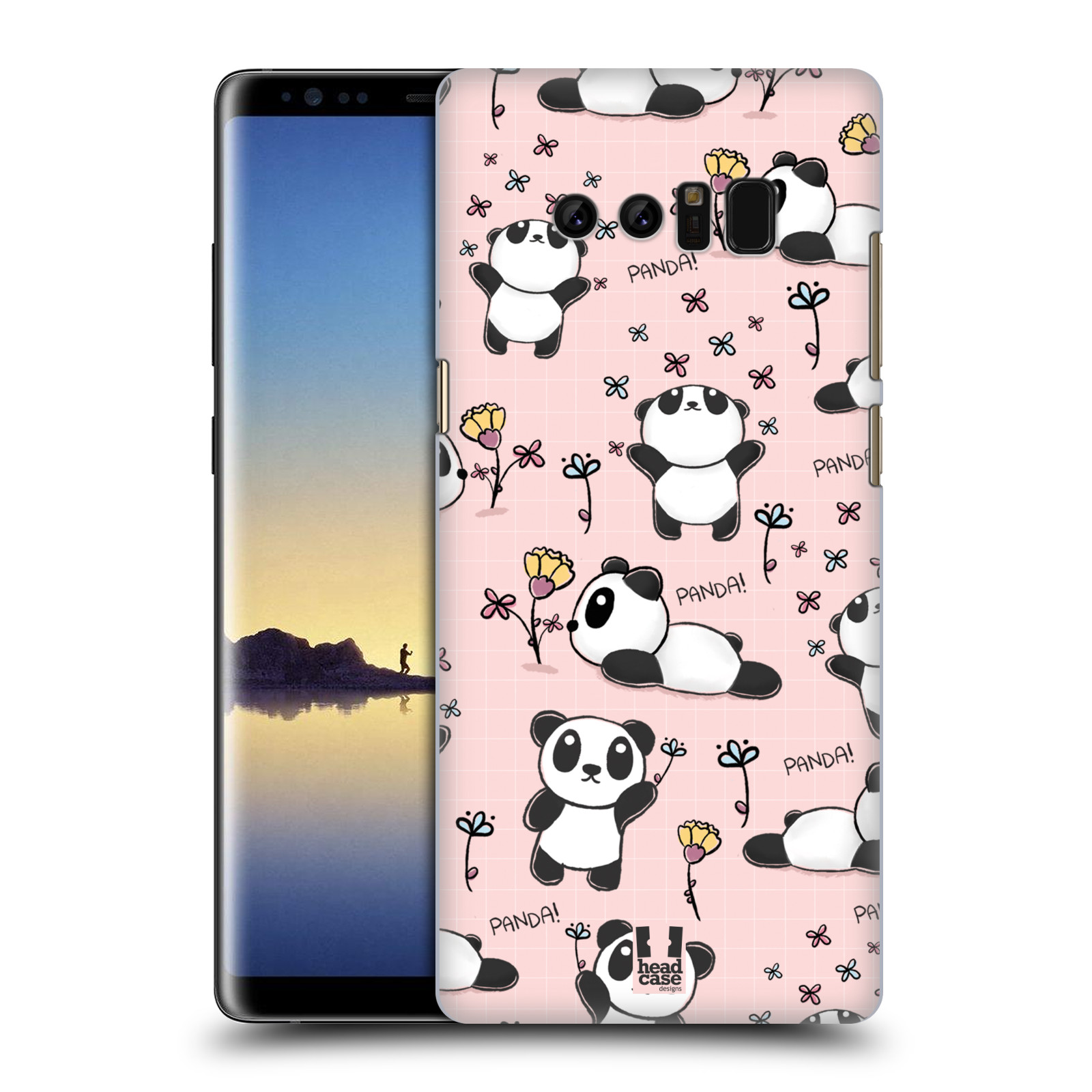 Obal na mobil Samsung Galaxy Note 8 - HEAD CASE - Roztomilá panda v růžové