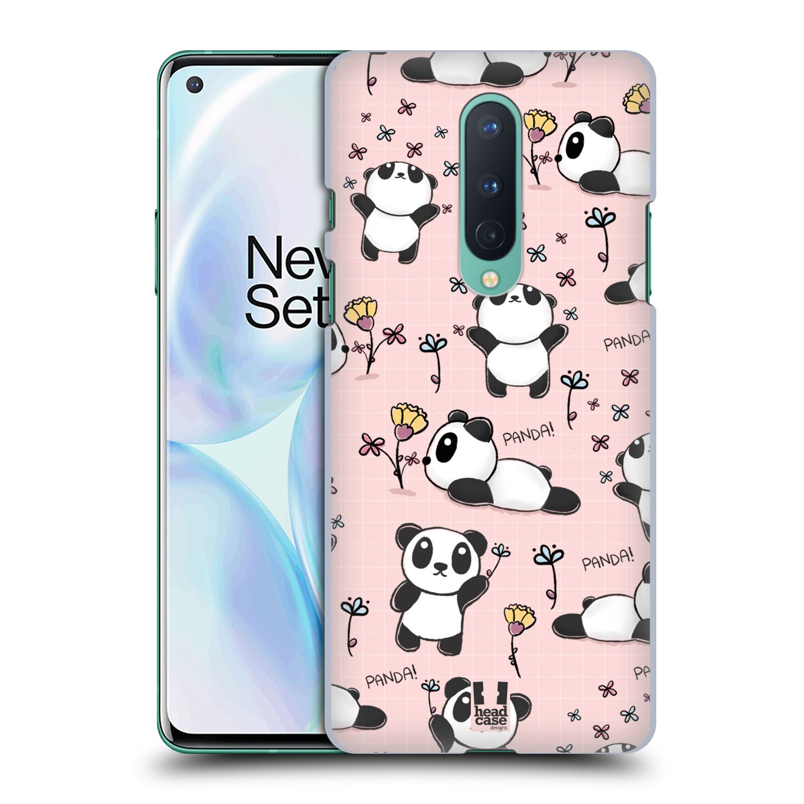 Obal na mobil OnePlus 8 5G - HEAD CASE - Roztomilá panda v růžové