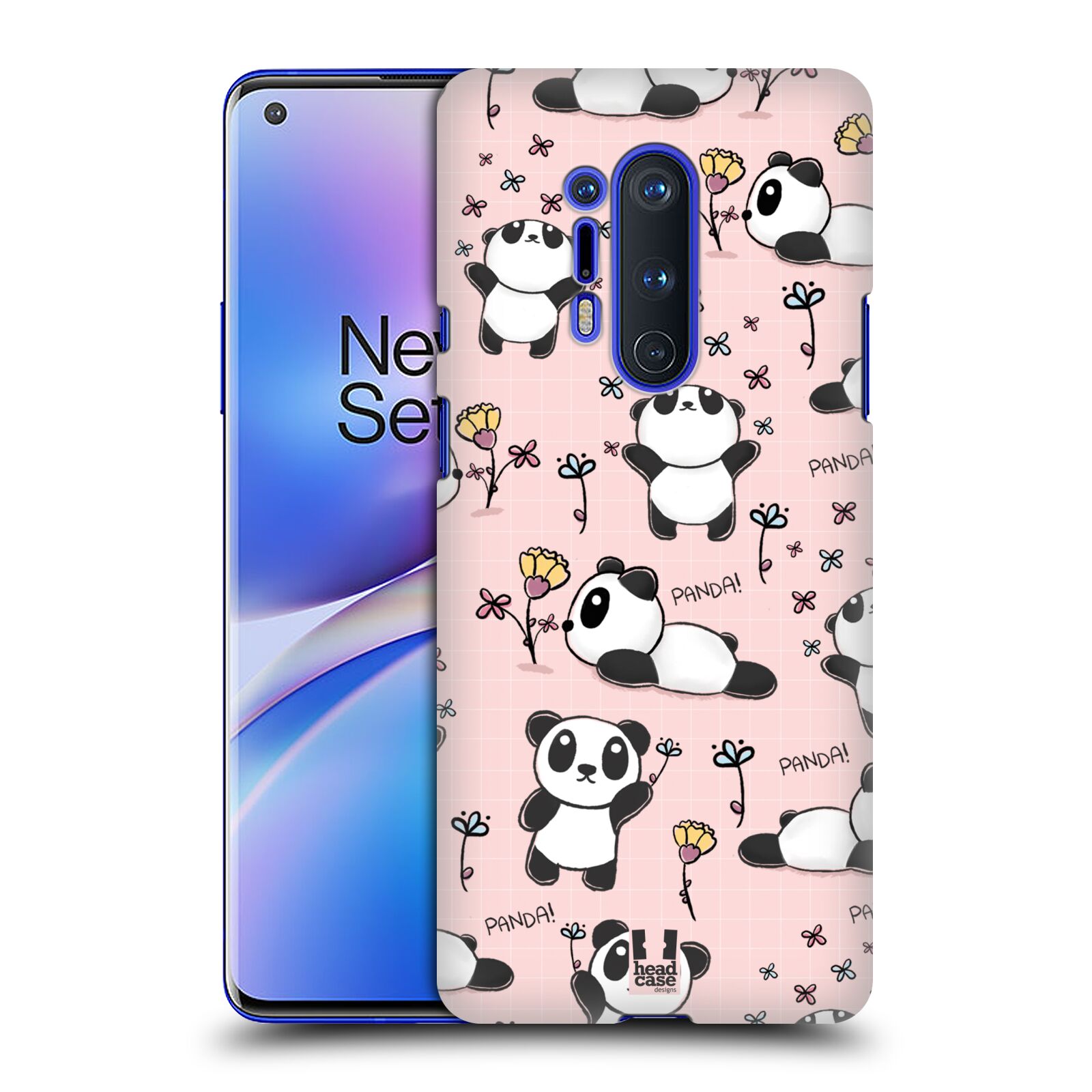 Obal na mobil OnePlus 8 PRO 5G - HEAD CASE - Roztomilá panda v růžové