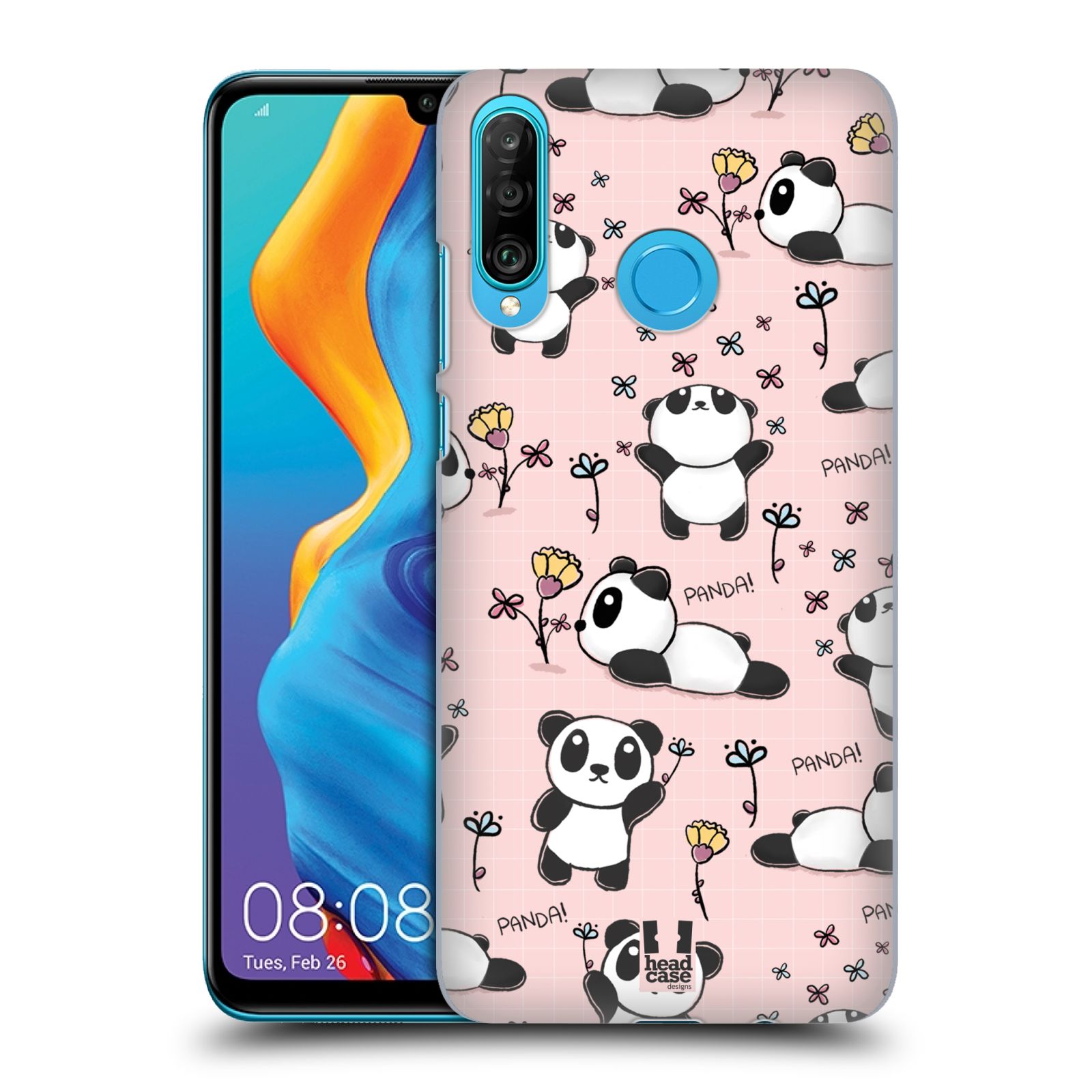 Obal na mobil Huawei P30 LITE - HEAD CASE - Roztomilá panda v růžové