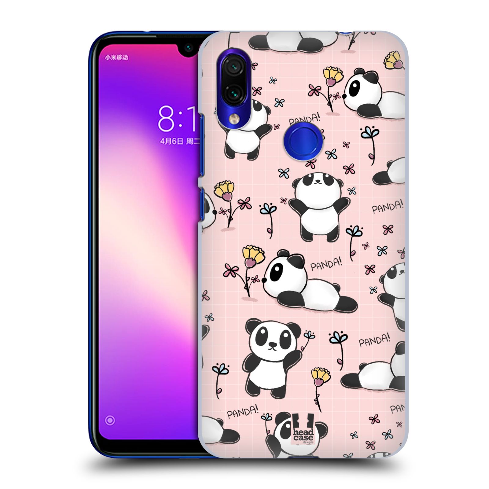Obal na mobil Xiaomi Redmi Note 7 - HEAD CASE - Roztomilá panda v růžové