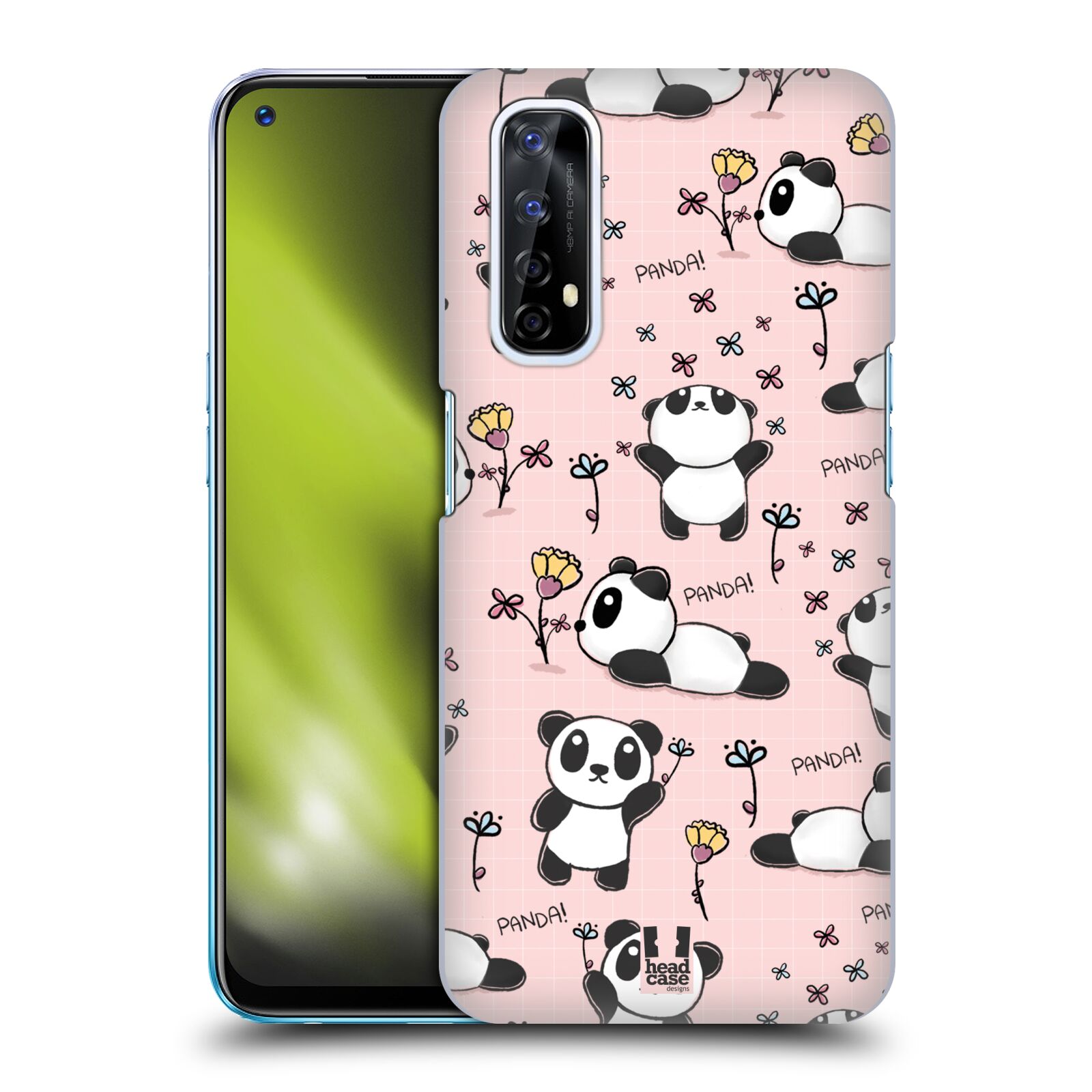 Obal na mobil Realme 7 - HEAD CASE - Roztomilá panda v růžové