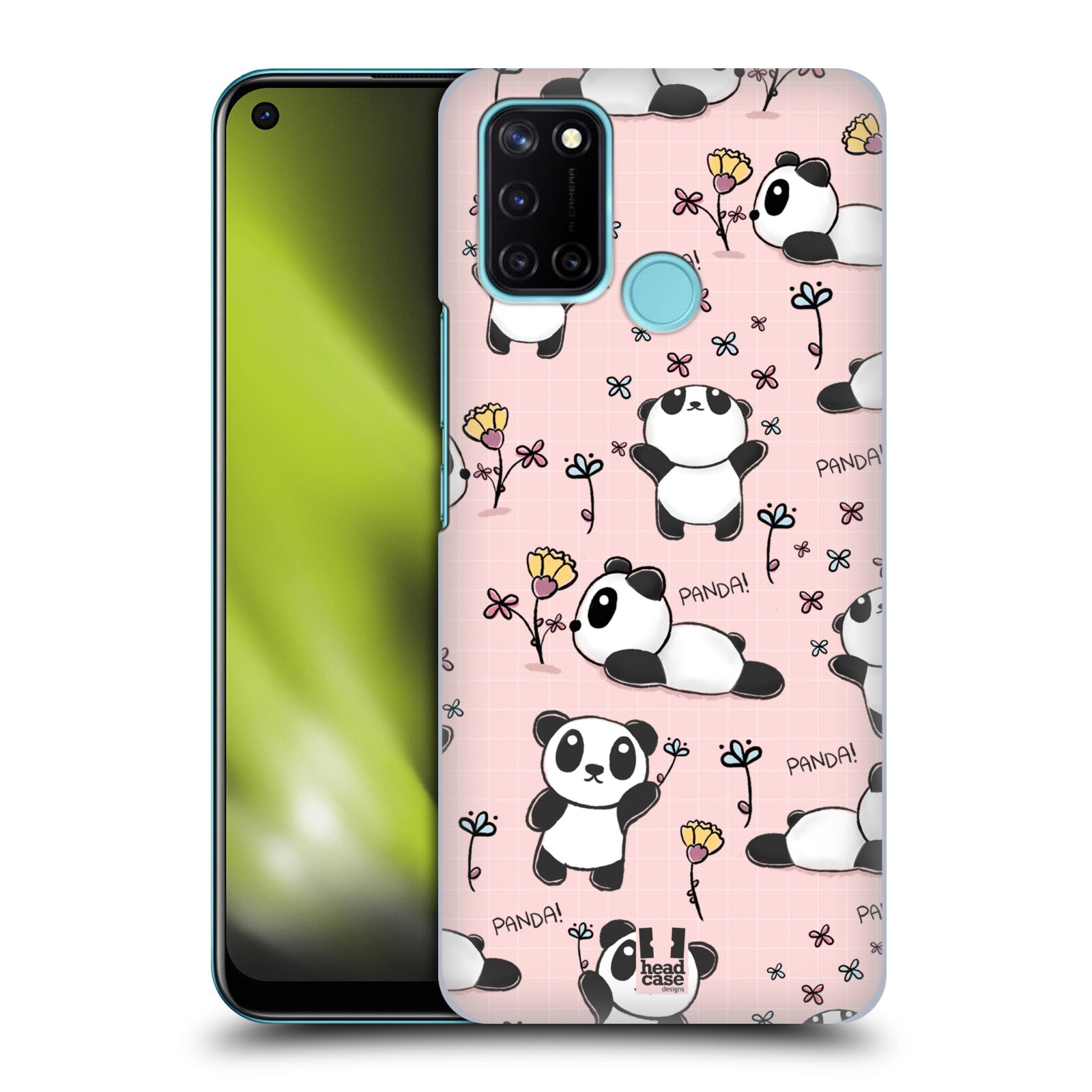 Obal na mobil Realme 7i / Realme C17 - HEAD CASE - Roztomilá panda v růžové