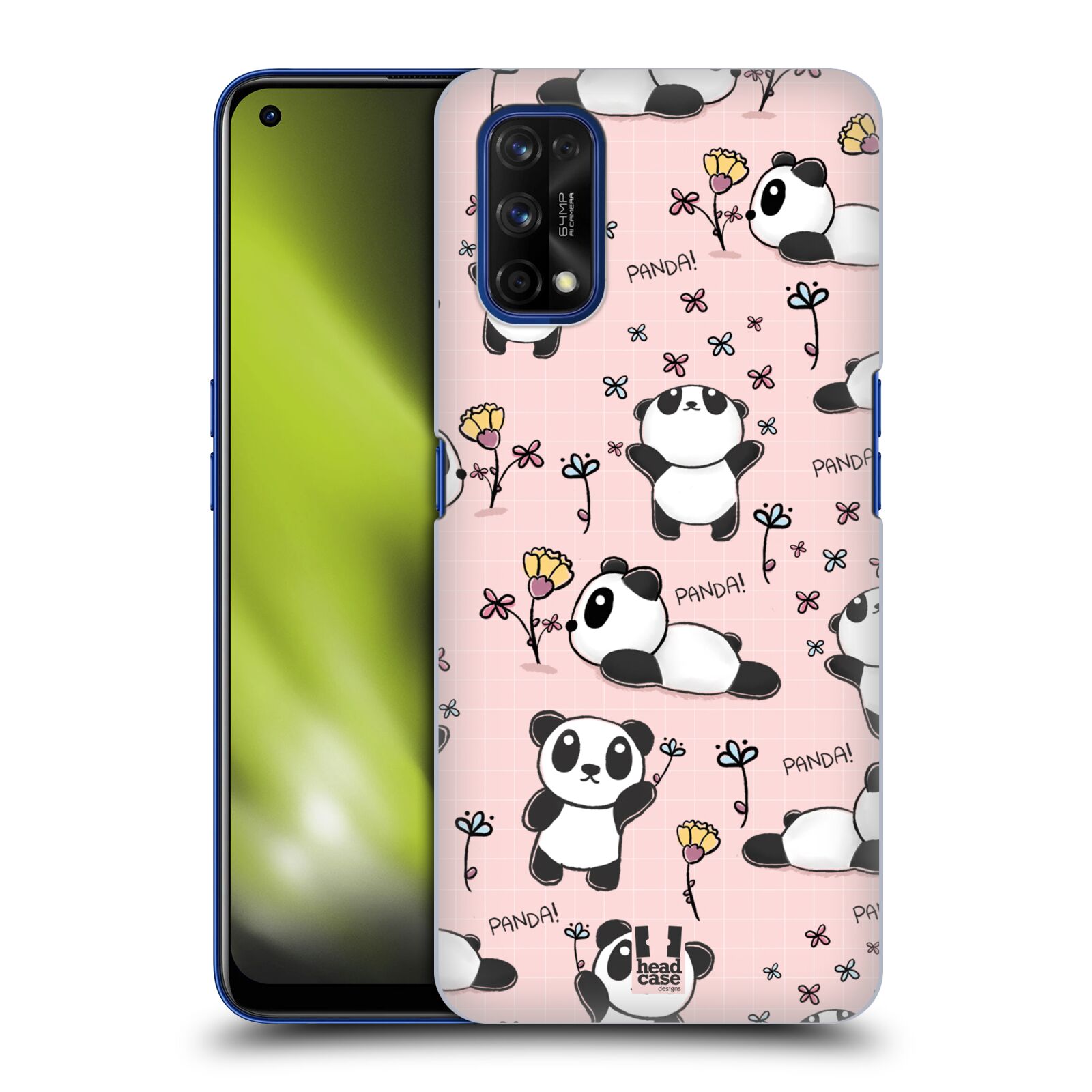 Obal na mobil Realme 7 PRO - HEAD CASE - Roztomilá panda v růžové