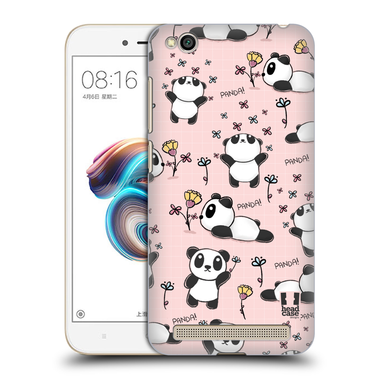 Obal na mobil Xiaomi Redmi 5A - HEAD CASE - Roztomilá panda v růžové
