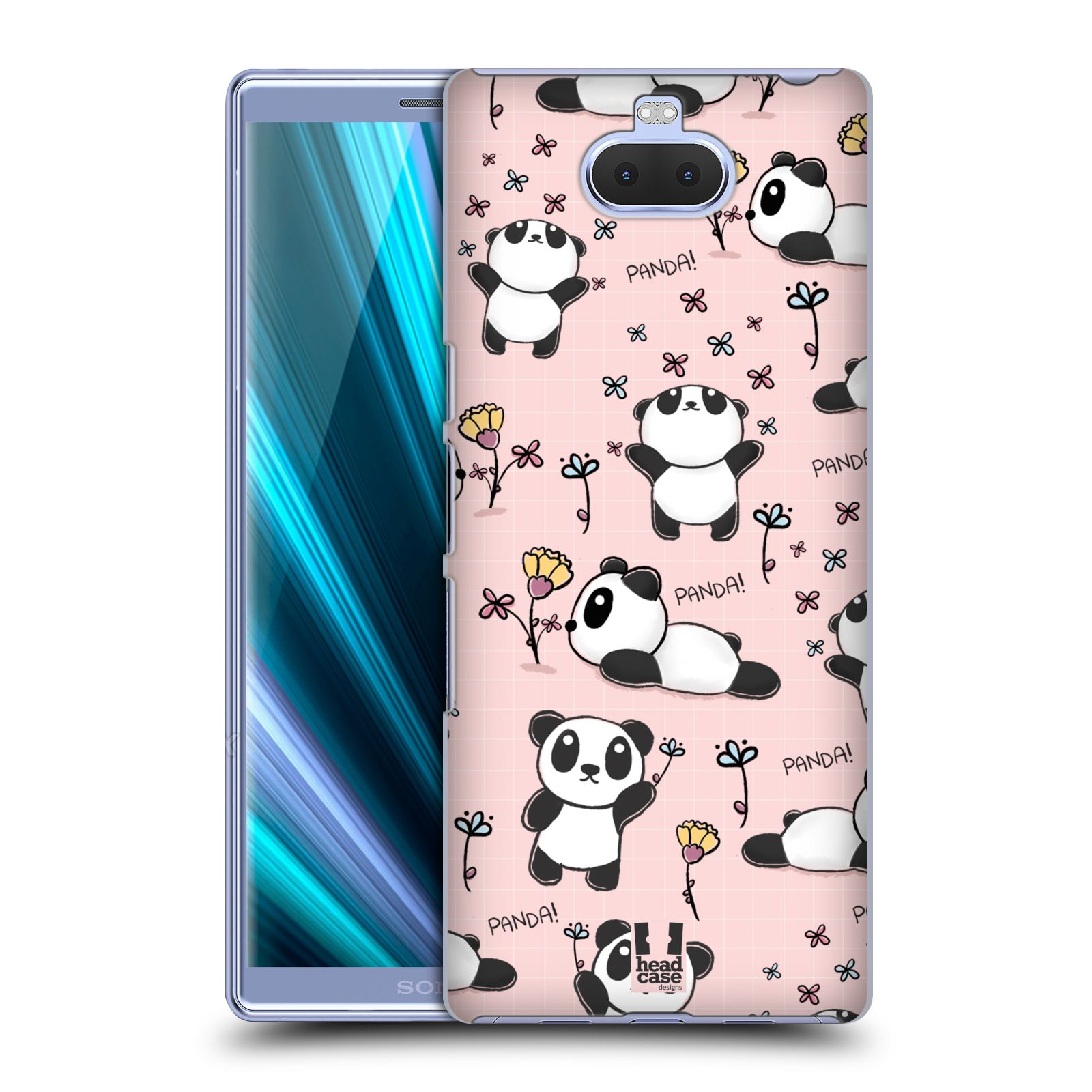Obal na mobil Sony Xperia 10 - HEAD CASE - Roztomilá panda v růžové