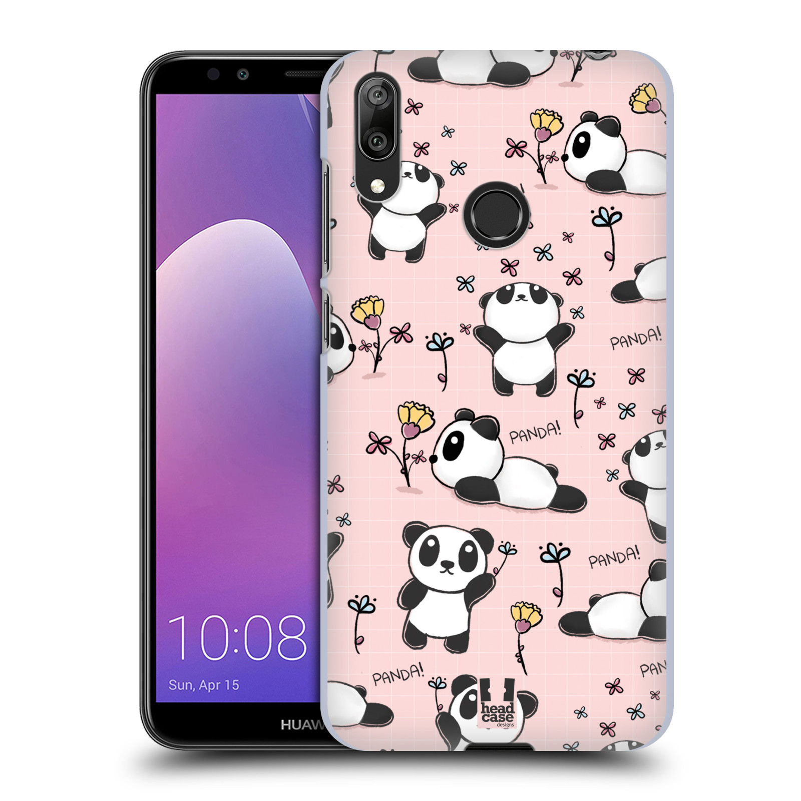 Obal na mobil Huawei Y7 2019 - HEAD CASE - Roztomilá panda v růžové