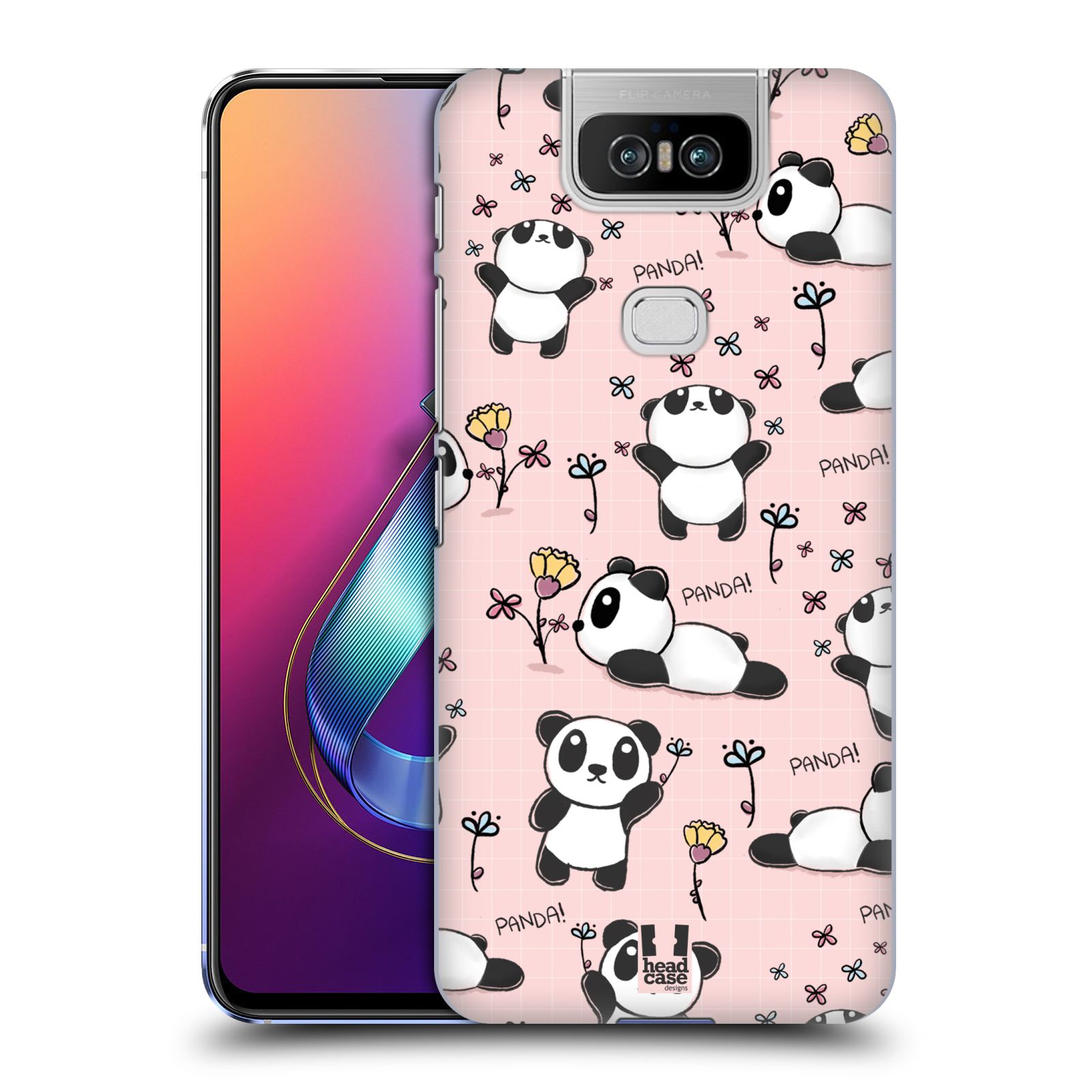Obal na mobil ASUS Zenfone 6 ZS630KL - HEAD CASE - Roztomilá panda v růžové