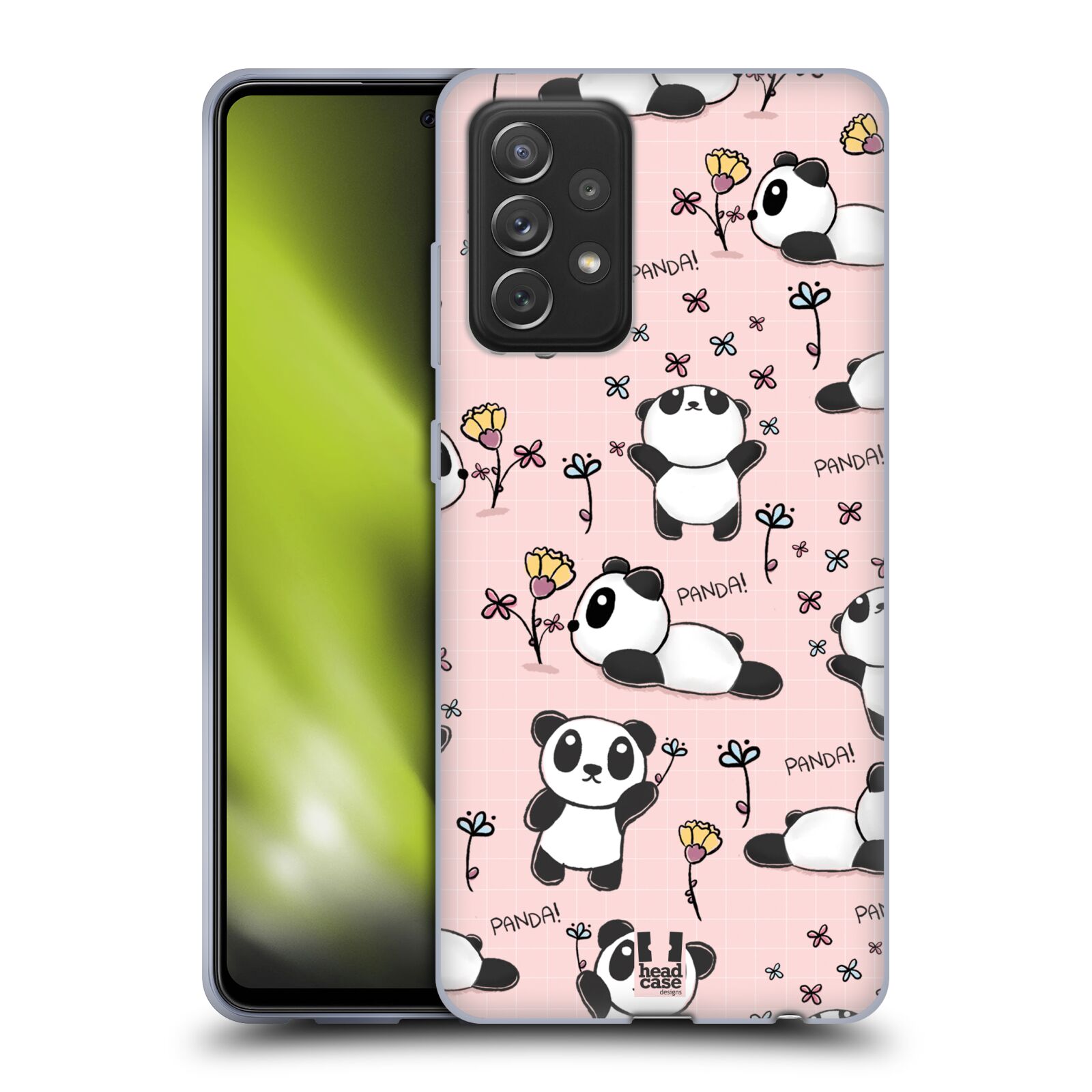 Obal na mobil Samsung Galaxy A72 / A72 5G - HEAD CASE - Roztomilá panda v růžové