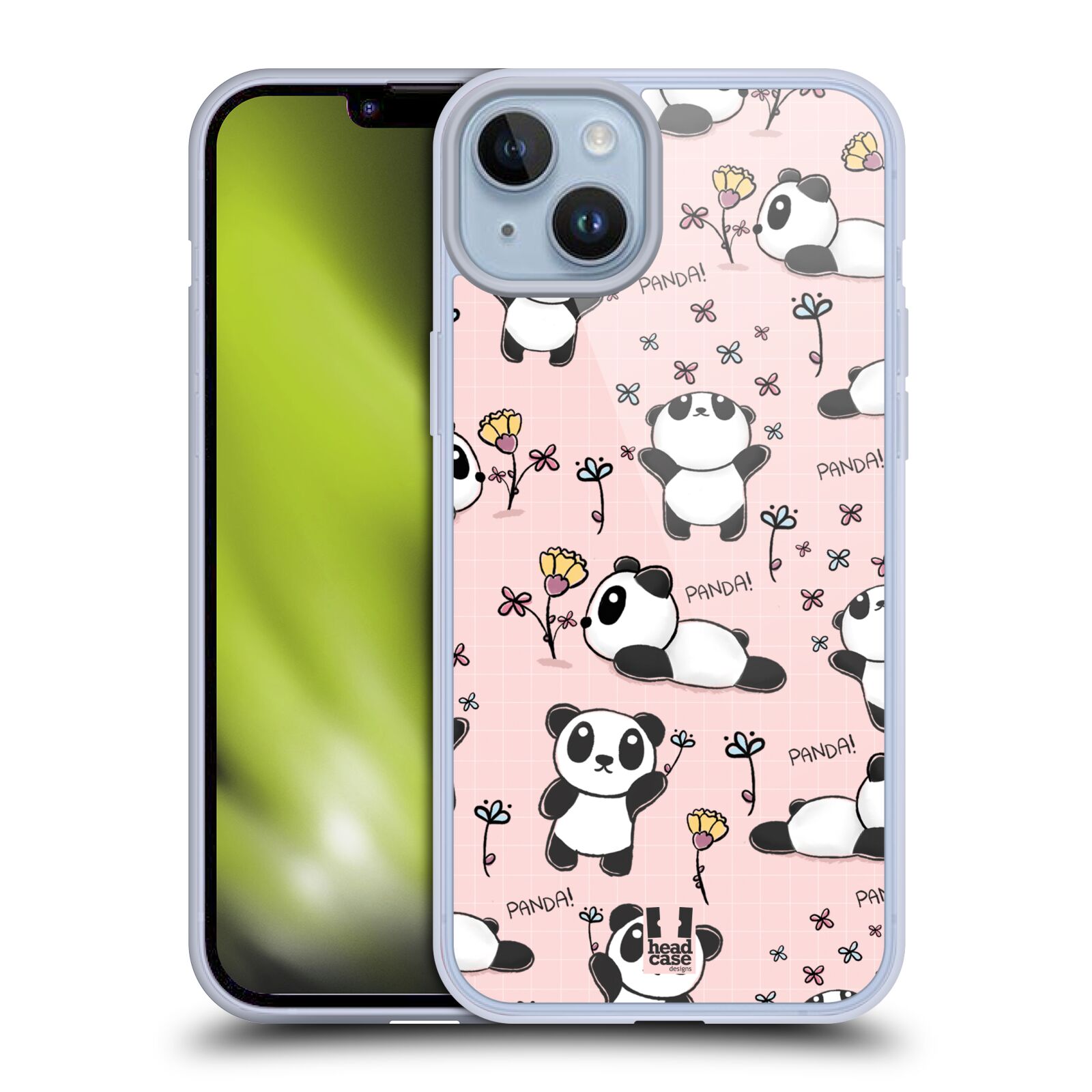 Obal na mobil Apple Iphone 14 PLUS - HEAD CASE - Roztomilá panda v růžové
