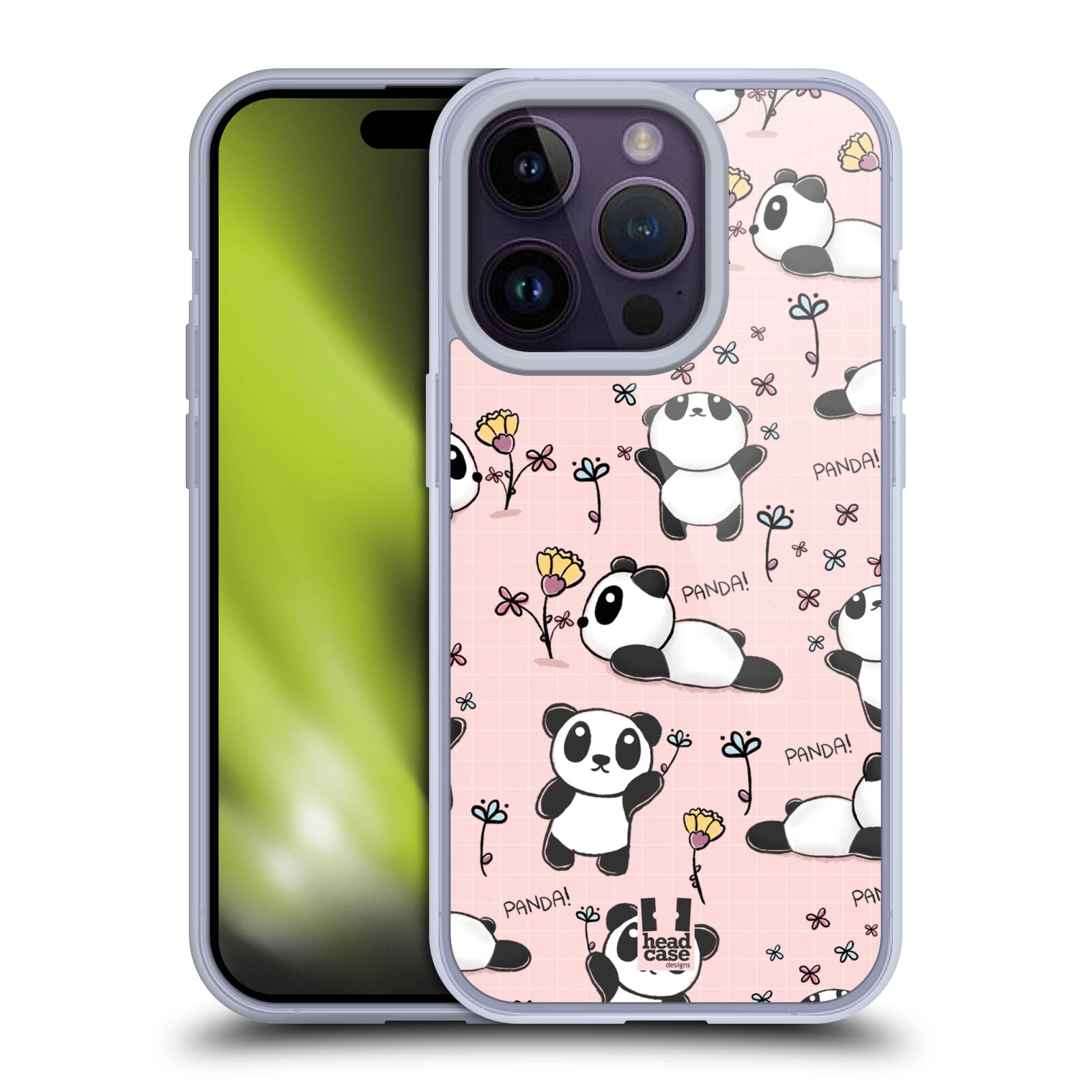 Obal na mobil Apple Iphone 14 PRO - HEAD CASE - Roztomilá panda v růžové