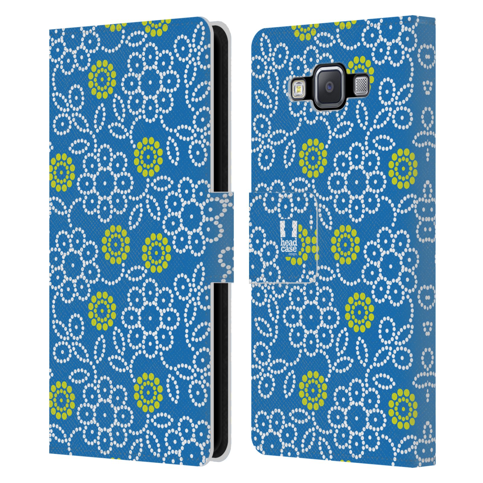 HEAD CASE Flipové pouzdro pro mobil Samsung Galaxy A5 květina sedmikráska modrá barva