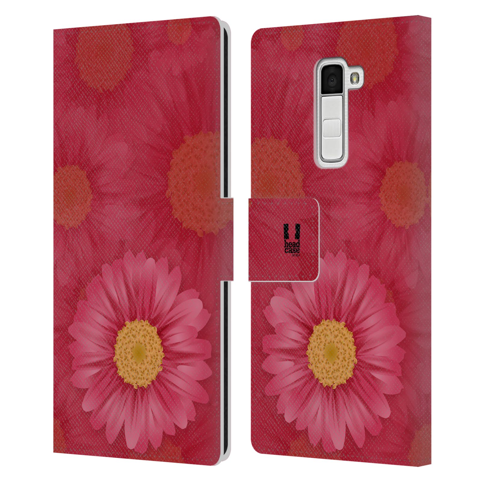HEAD CASE Flipové pouzdro pro mobil LG K10 květina sedmikráska červená