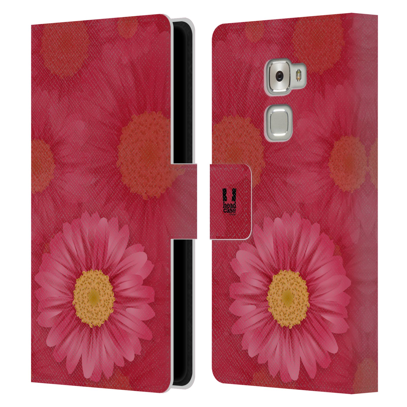 HEAD CASE Flipové pouzdro pro mobil Huawei MATE S květina sedmikráska červená