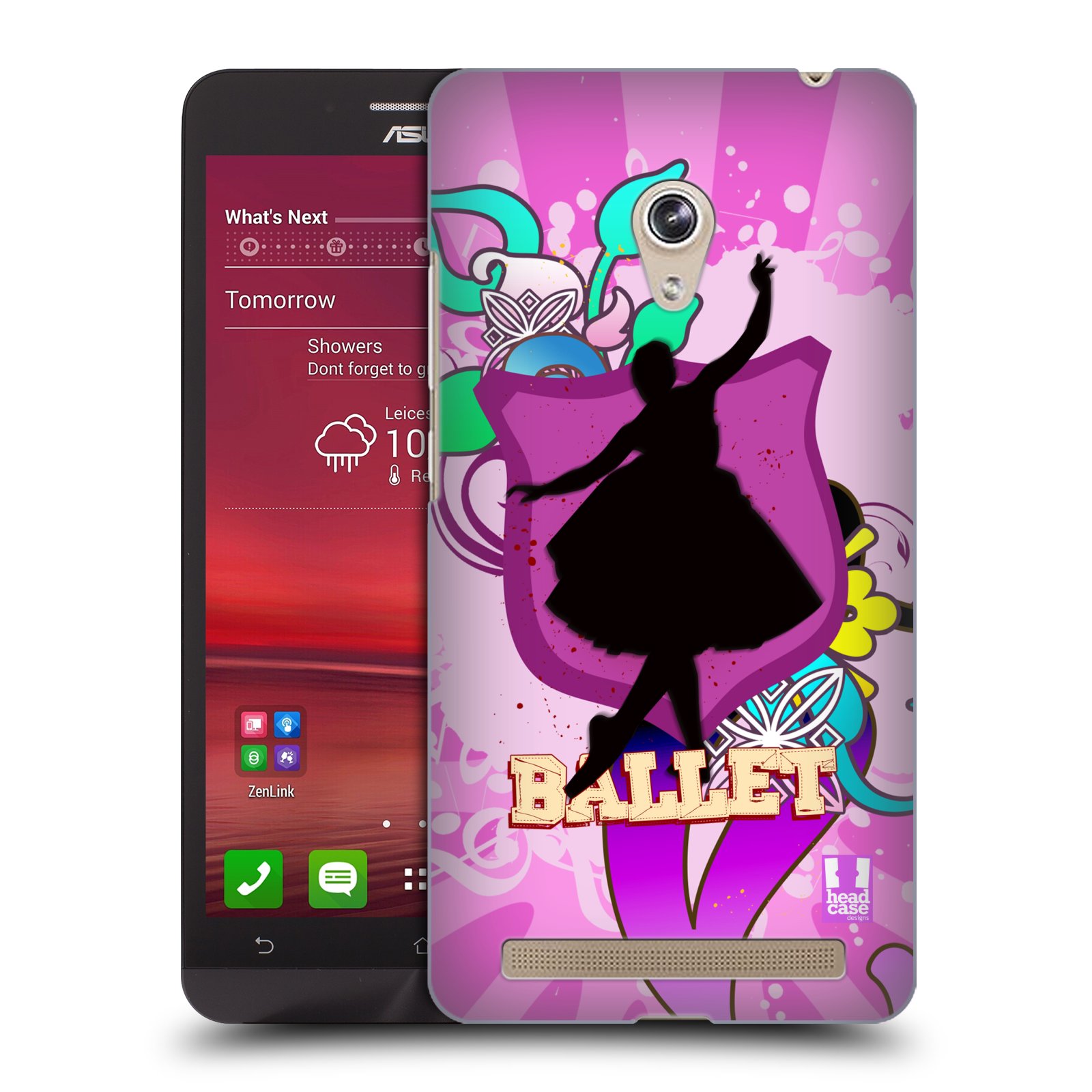 HEAD CASE plastový obal na mobil Asus Zenfone 6 vzor TANEC SILUETA BALET FIALOVÁ