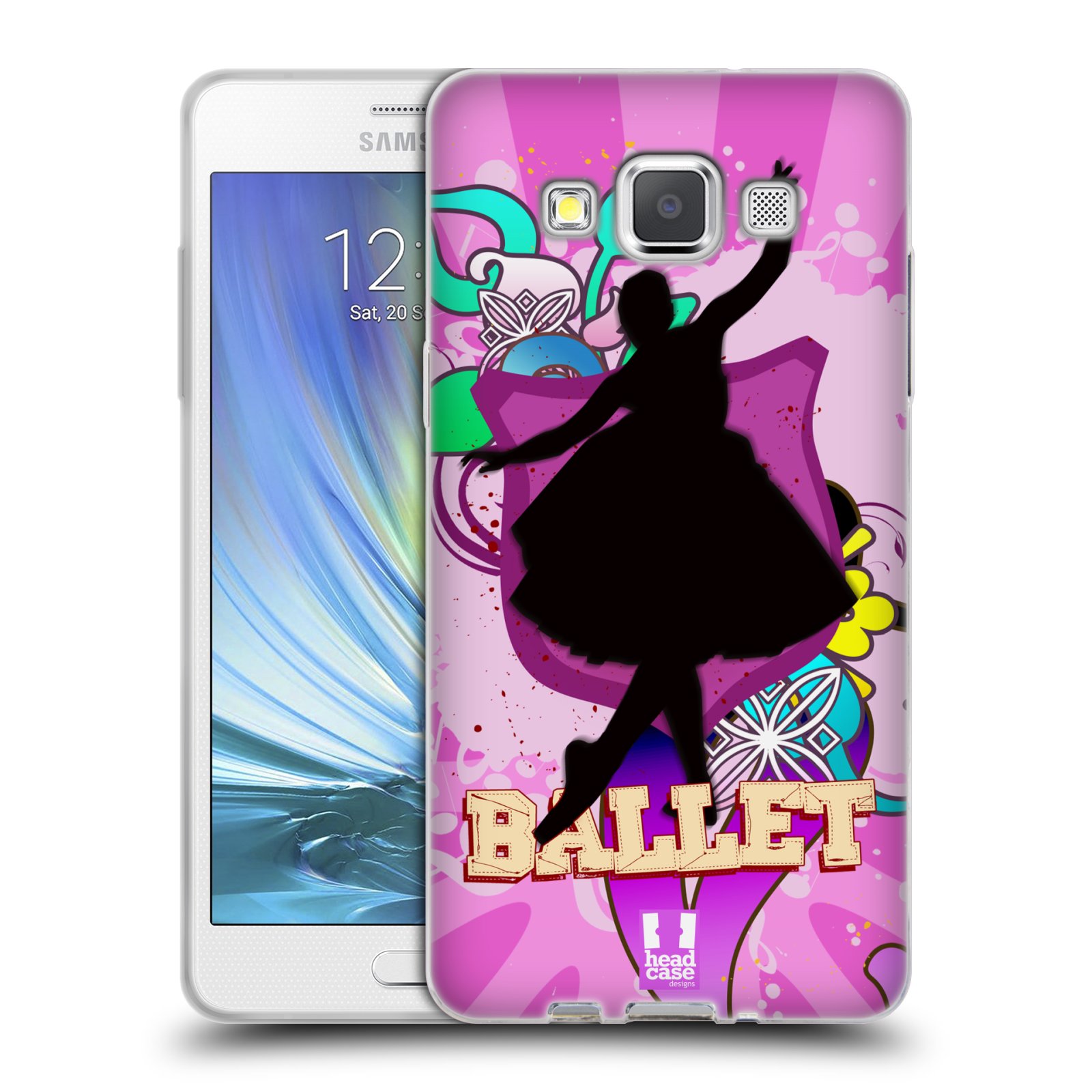 HEAD CASE silikonový obal na mobil Samsung Galaxy A5 vzor TANEC SILUETA BALET FIALOVÁ