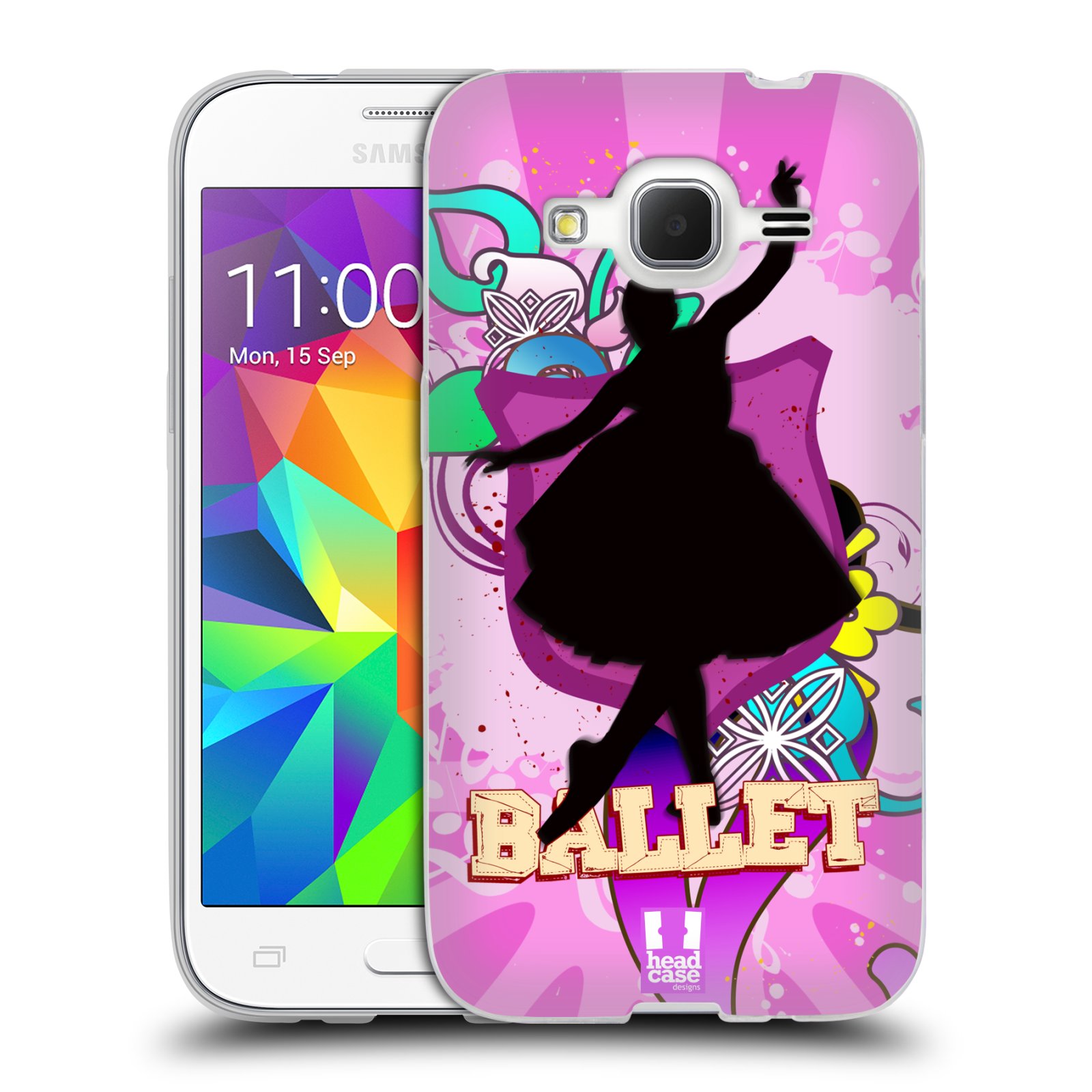 HEAD CASE silikonový obal na mobil Samsung Galaxy Core Prime (G360) vzor TANEC SILUETA BALET FIALOVÁ