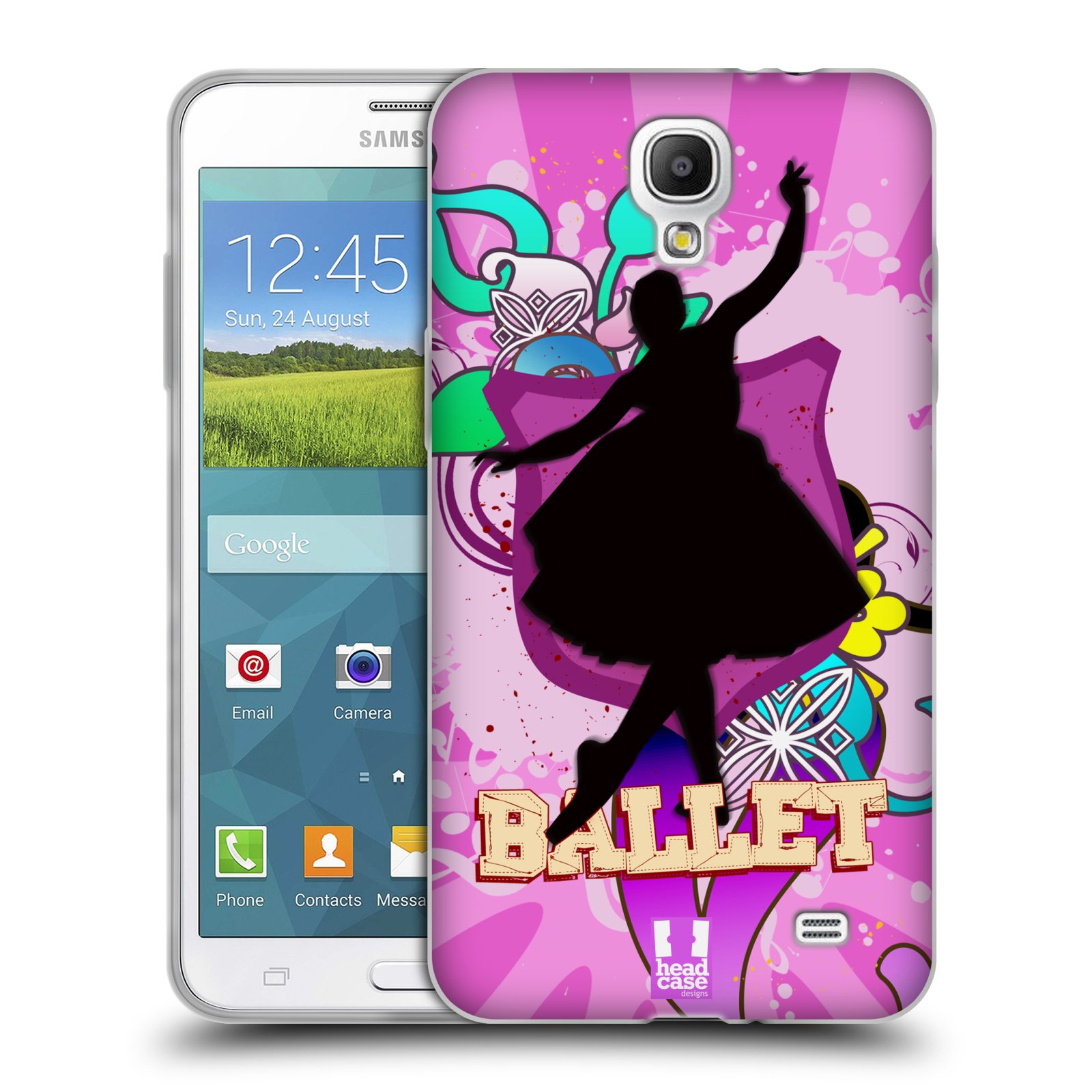 HEAD CASE silikonový obal na mobil Samsung Galaxy Mega 2 vzor TANEC SILUETA BALET FIALOVÁ