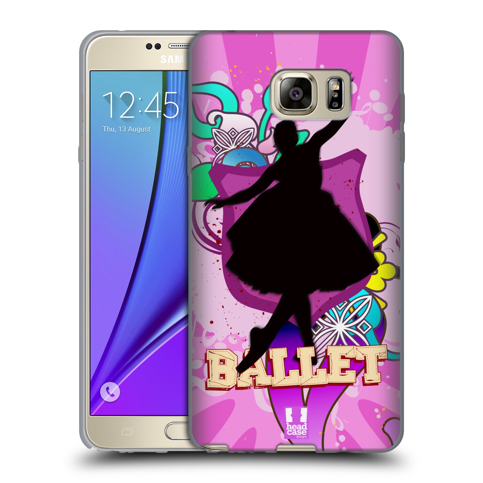 HEAD CASE silikonový obal na mobil Samsung Galaxy Note 5 (N920) vzor TANEC SILUETA BALET FIALOVÁ