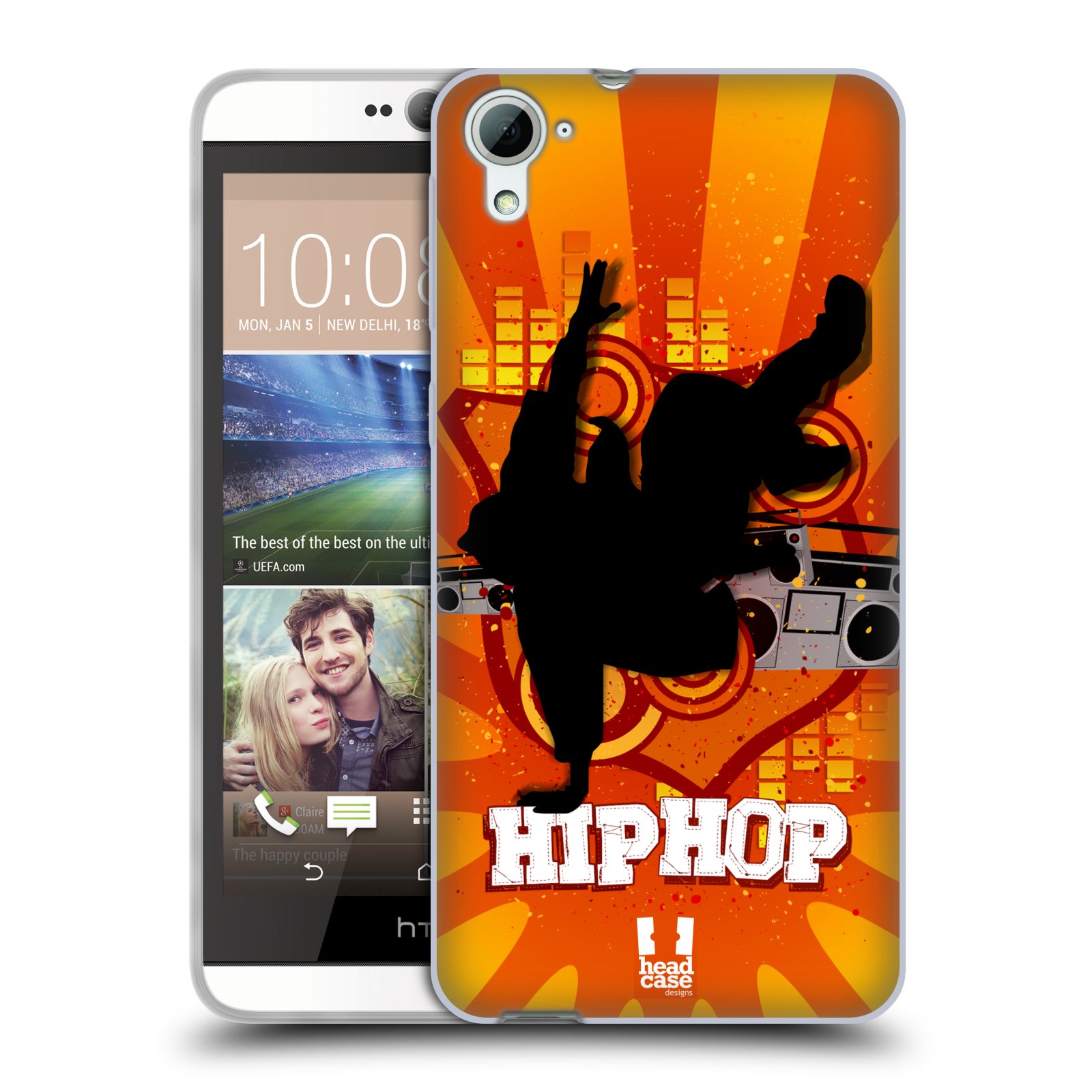 HEAD CASE silikonový obal na mobil HTC DESIRE 826 vzor TANEC SILUETA HIP HOP