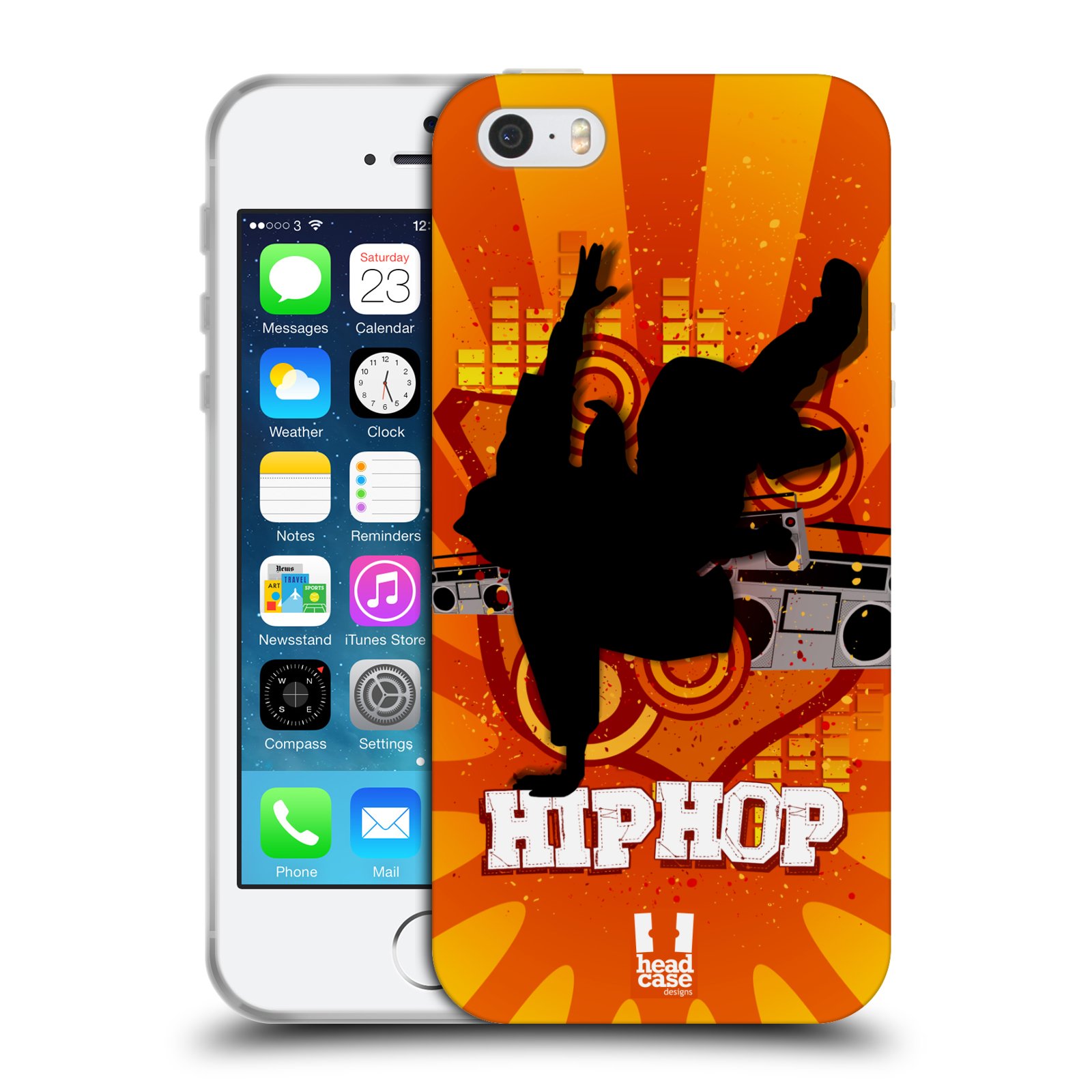 HEAD CASE silikonový obal na mobil Apple Iphone 5/5S vzor TANEC SILUETA HIP HOP