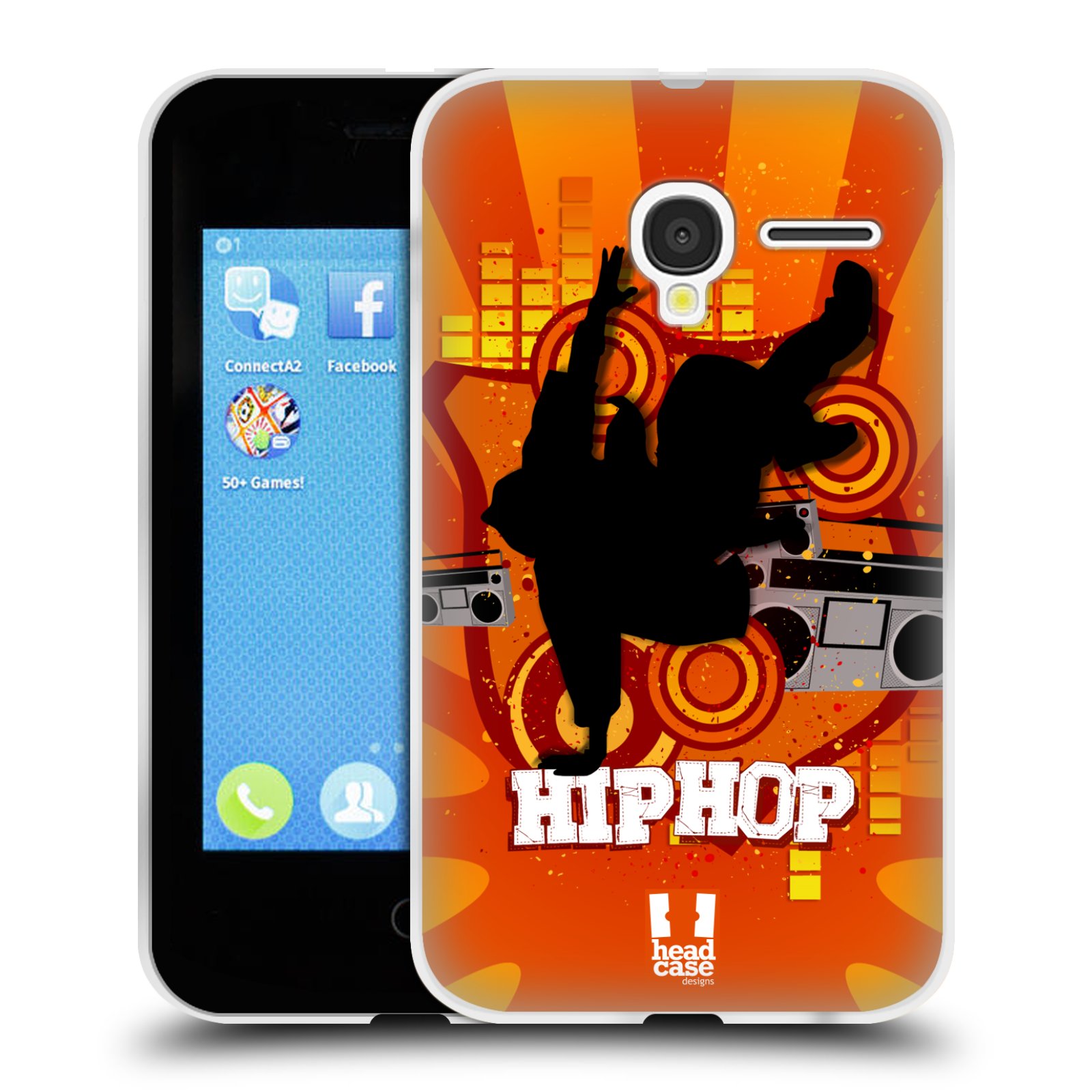 HEAD CASE silikonový obal na mobil Alcatel PIXI 3 OT-4022D (3,5 palcový displej) vzor TANEC SILUETA HIP HOP