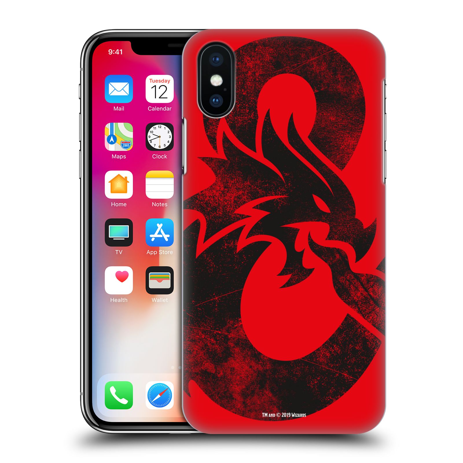 Zadní obal pro mobil Apple Iphone X / XS - HEAD CASE - Fantasy - Dungeons and Dragons - Znak červený