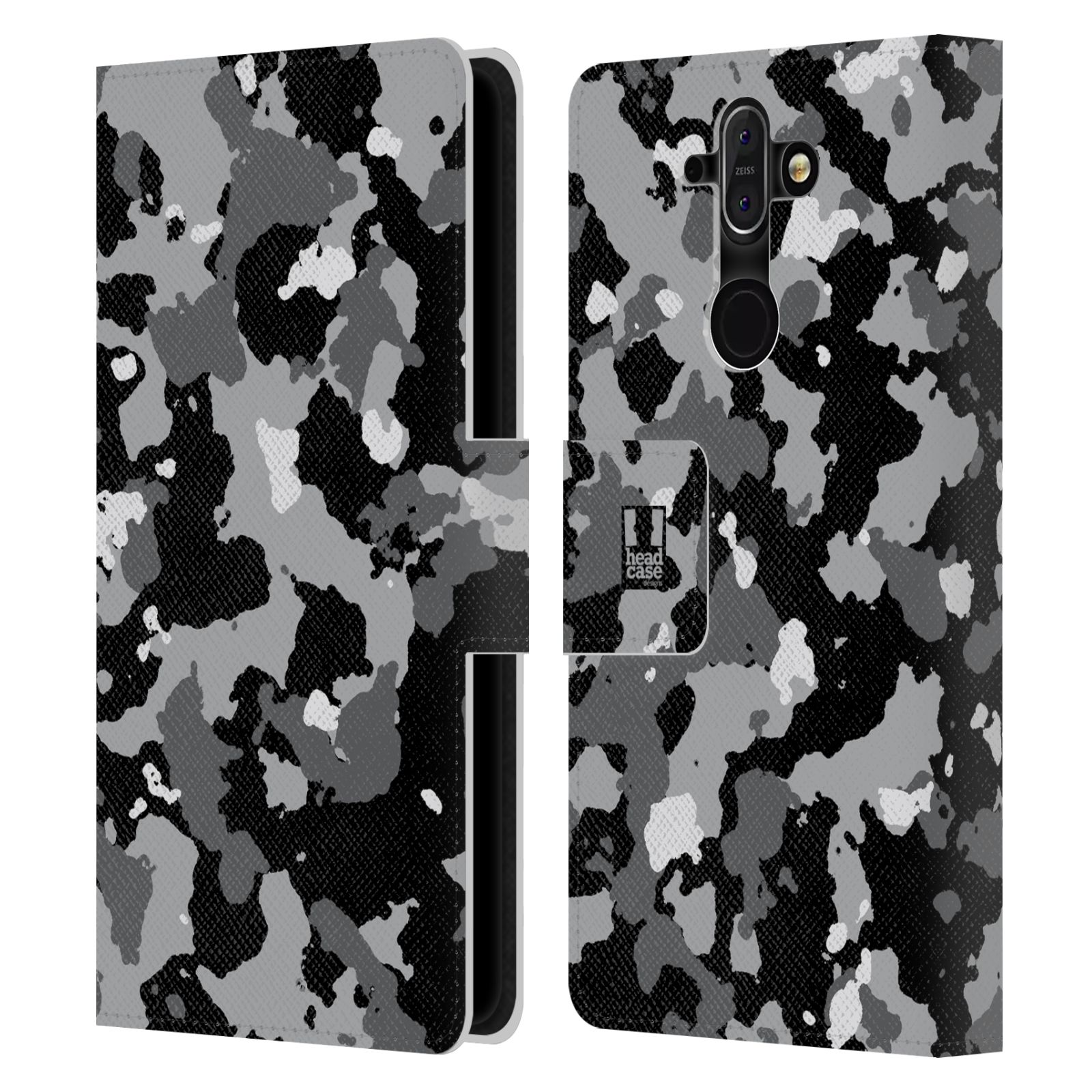 Pouzdro na mobil Nokia 8 Sirocco - Head Case - kamuflaž černá a šedá