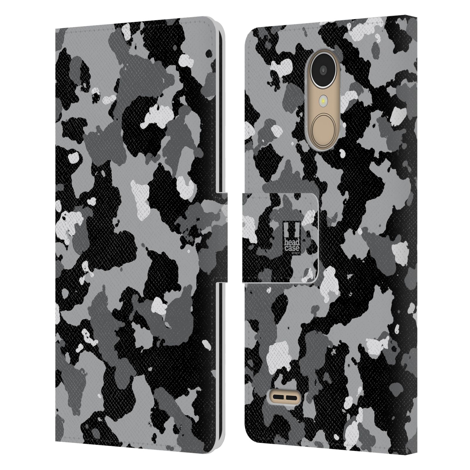 Pouzdro na mobil LG K10 (2017) - Head Case - kamuflaž černá a šedá