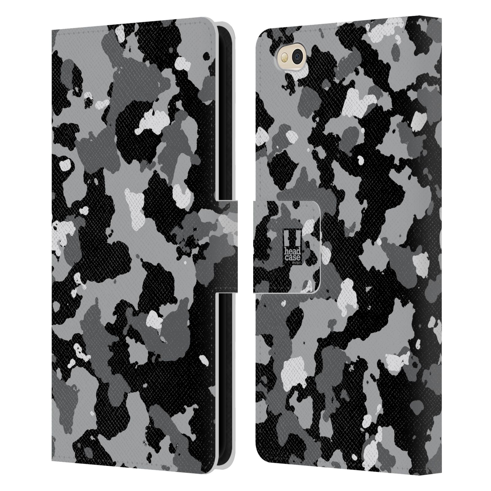 Pouzdro na mobil Xiaomi Mi 5c - Head Case - kamuflaž černá a šedá