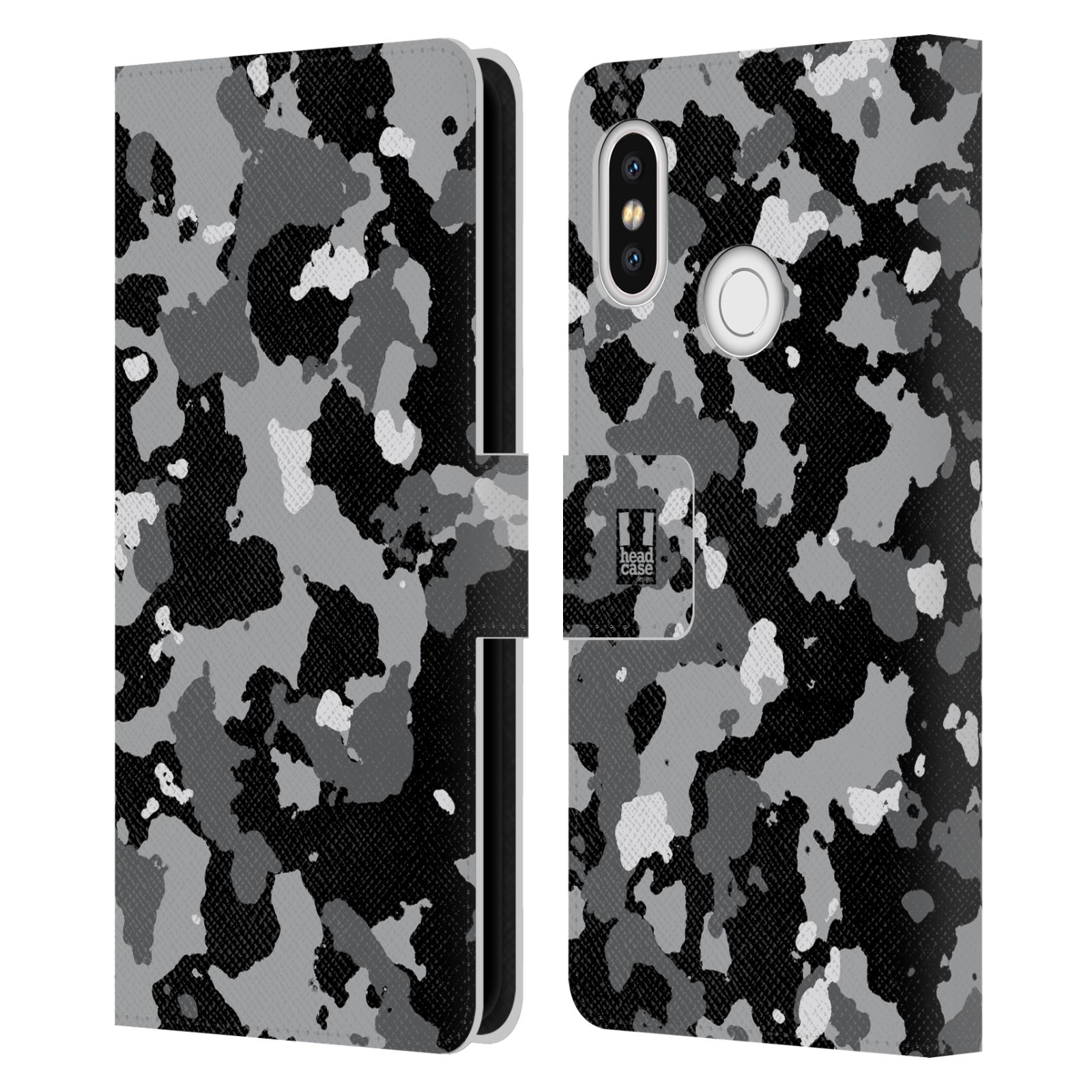 Pouzdro na mobil Xiaomi Mi 8 - Head Case - kamuflaž černá a šedá