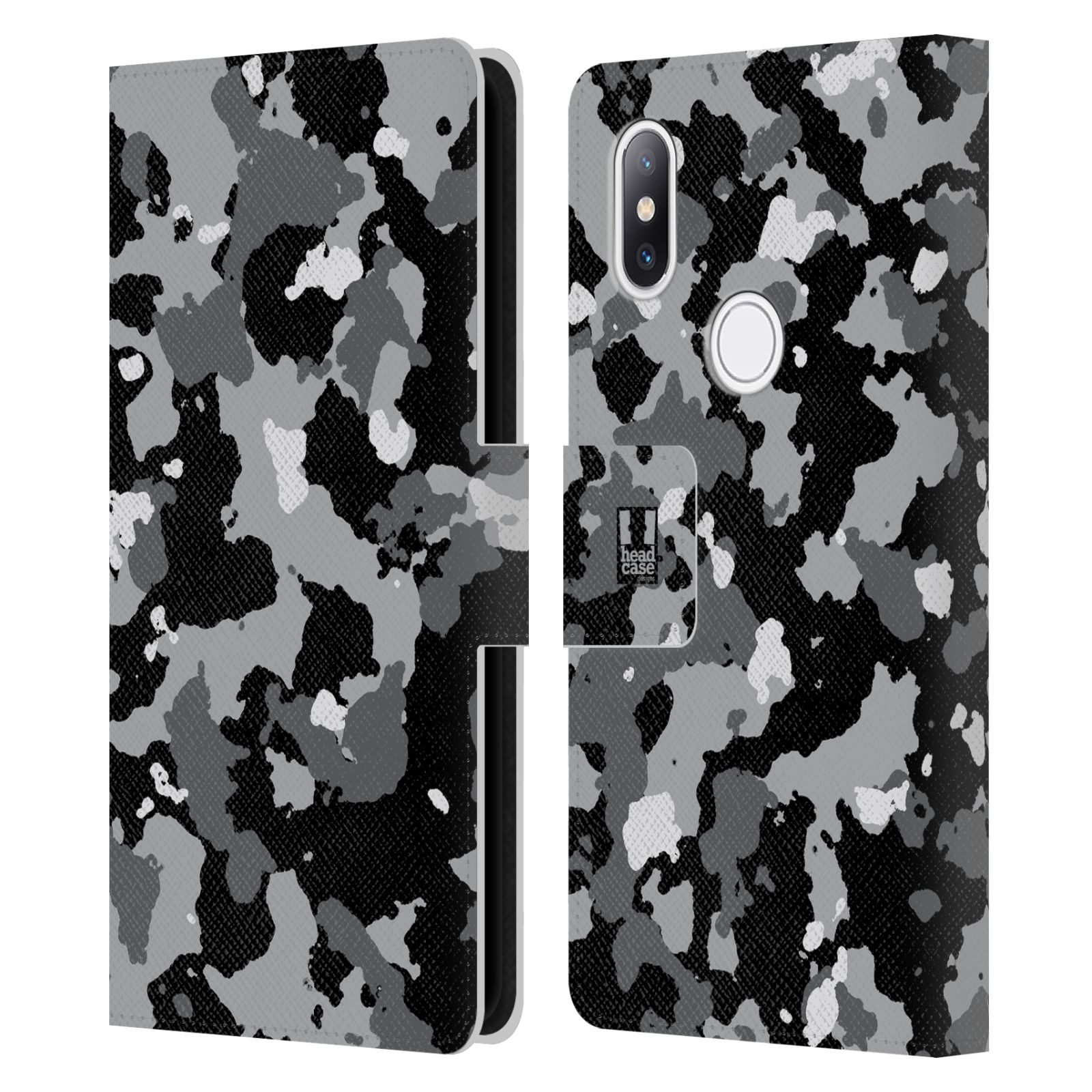 Pouzdro na mobil Xiaomi Mi Mix 2s - Head Case - kamuflaž černá a šedá