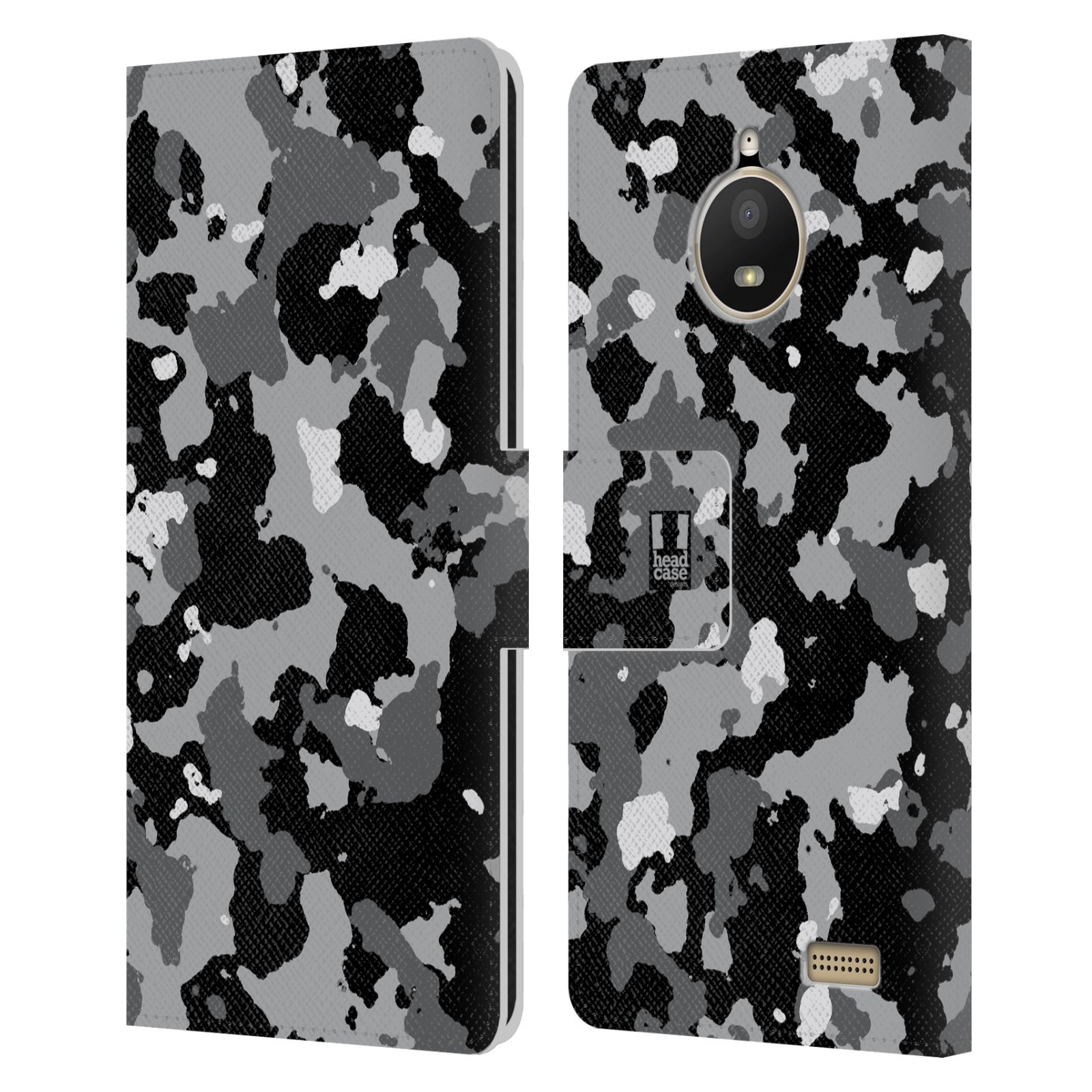 Pouzdro na mobil Lenovo Moto E4 - Head Case - kamuflaž černá a šedá