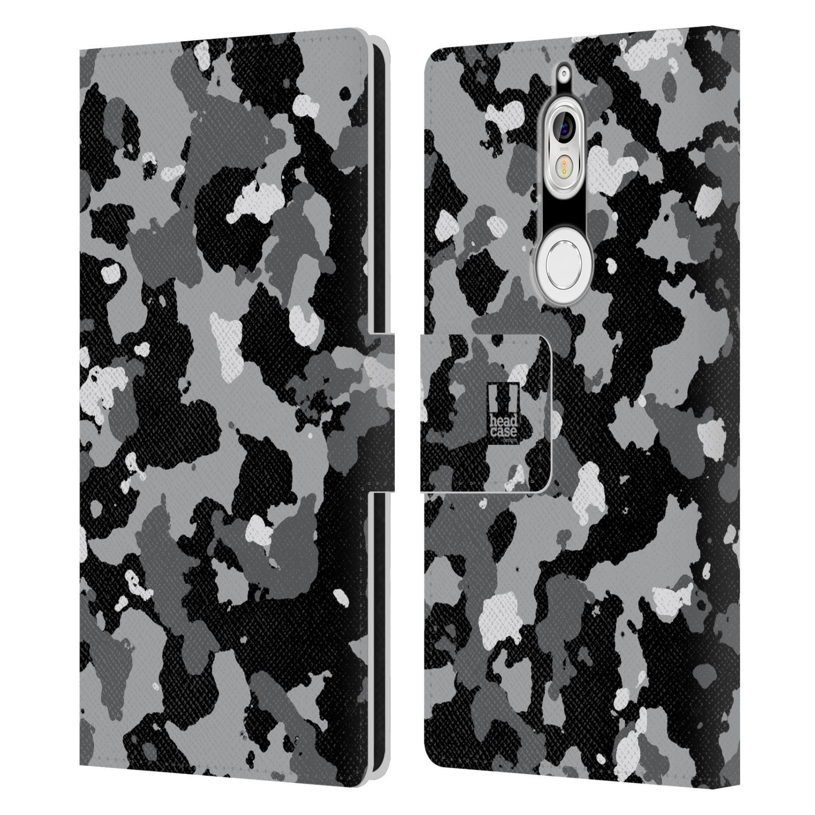 Pouzdro na mobil Nokia 7 - Head Case - kamuflaž černá a šedá