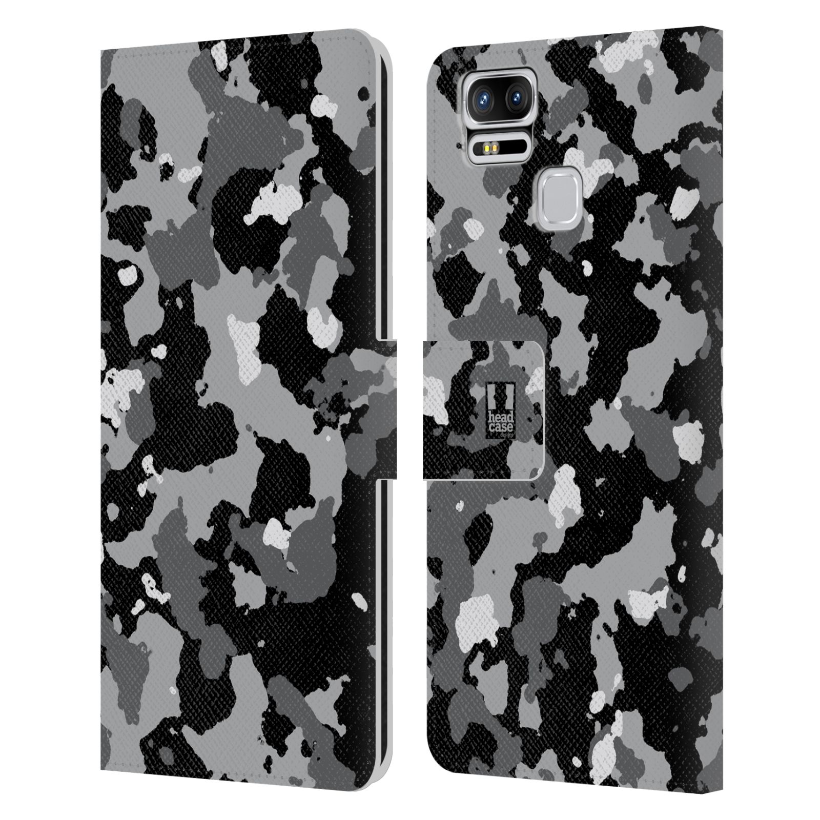 Pouzdro na mobil Asus Zenfone 3 Zoom ZE553KL - Head Case - kamuflaž černá a šedá