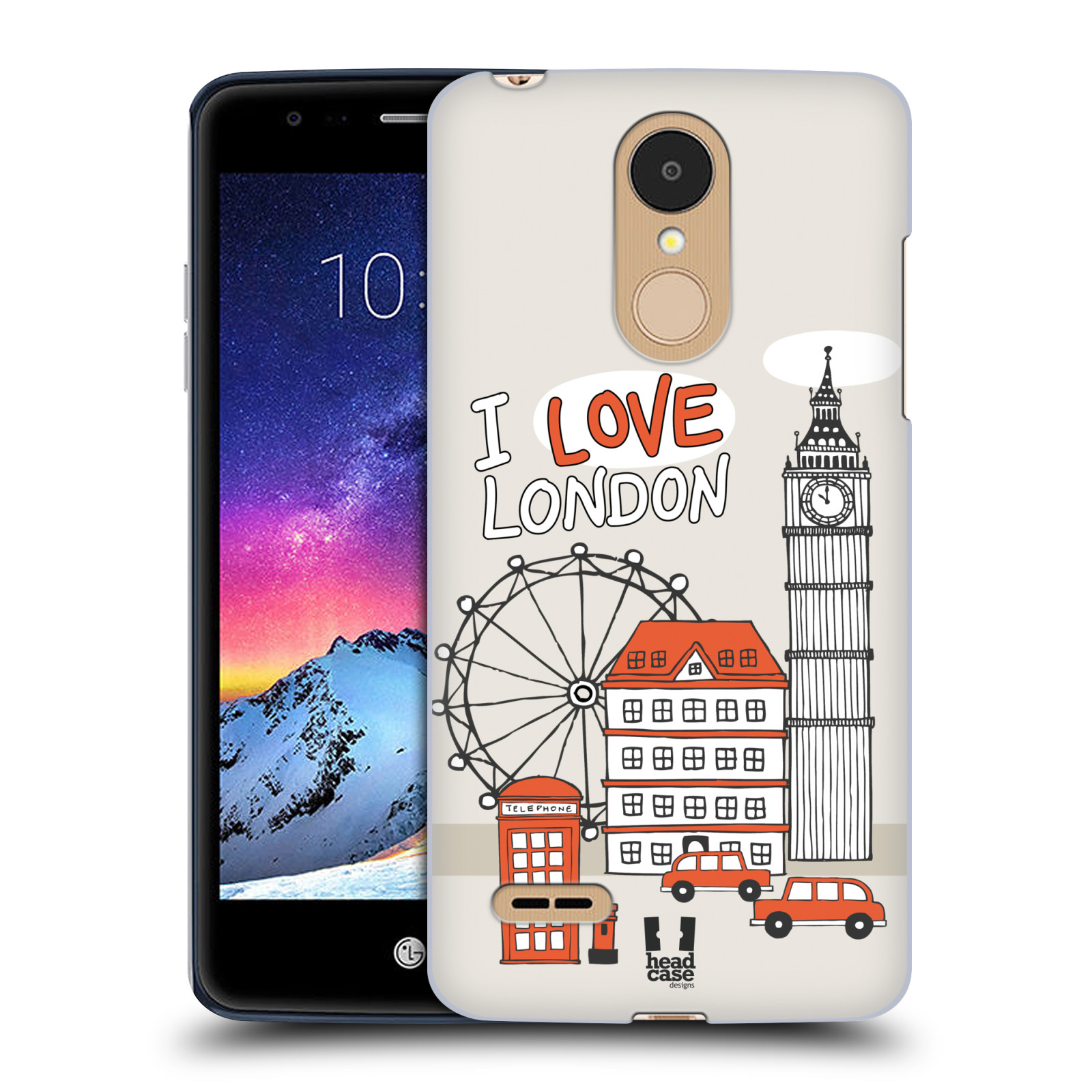 HEAD CASE plastový obal na mobil LG K9 / K8 2018 vzor Kreslená městečka ČERVENÁ, Anglie, Londýn, I LOVE LONDON
