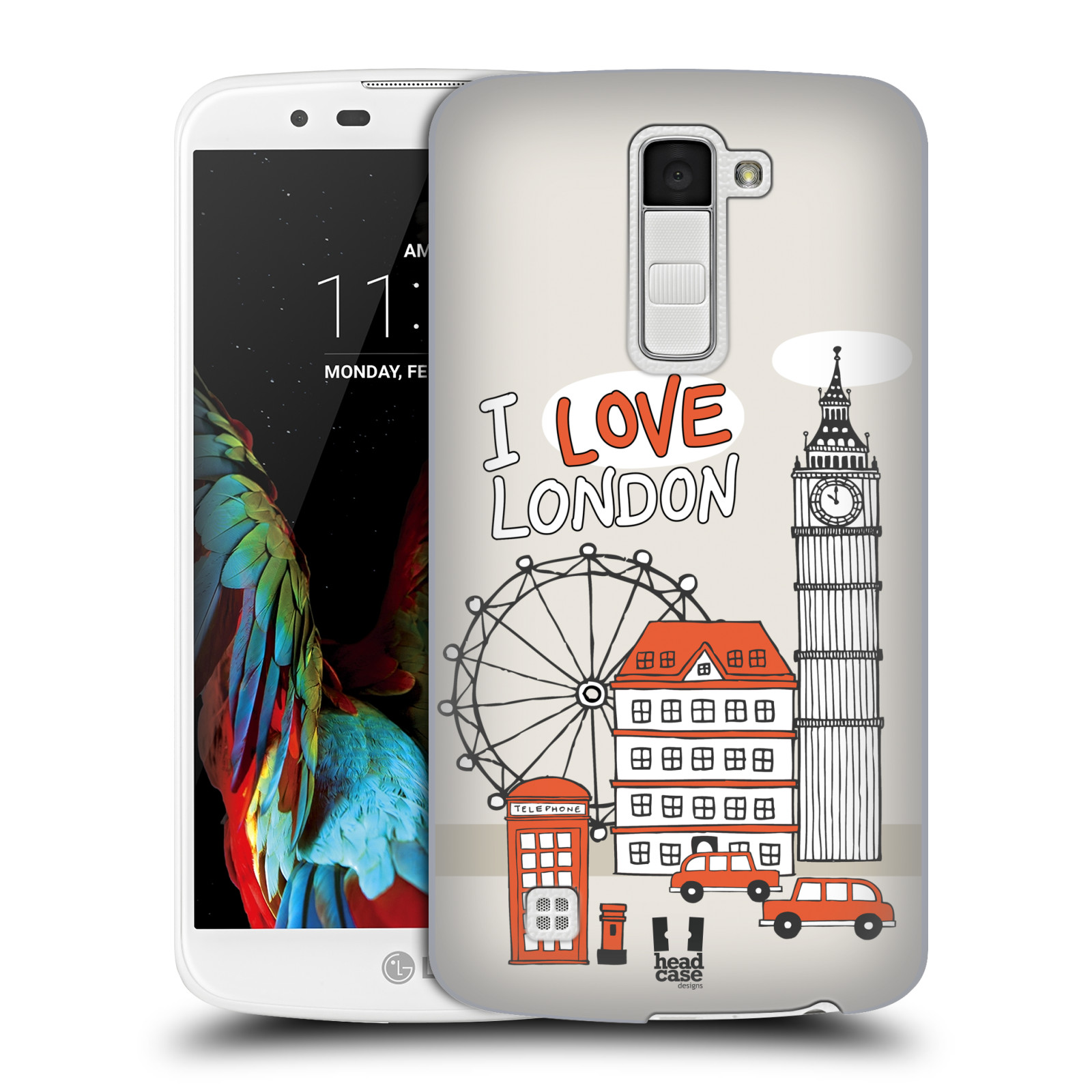 HEAD CASE plastový obal na mobil LG K10 vzor Kreslená městečka ČERVENÁ, Anglie, Londýn, I LOVE LONDON
