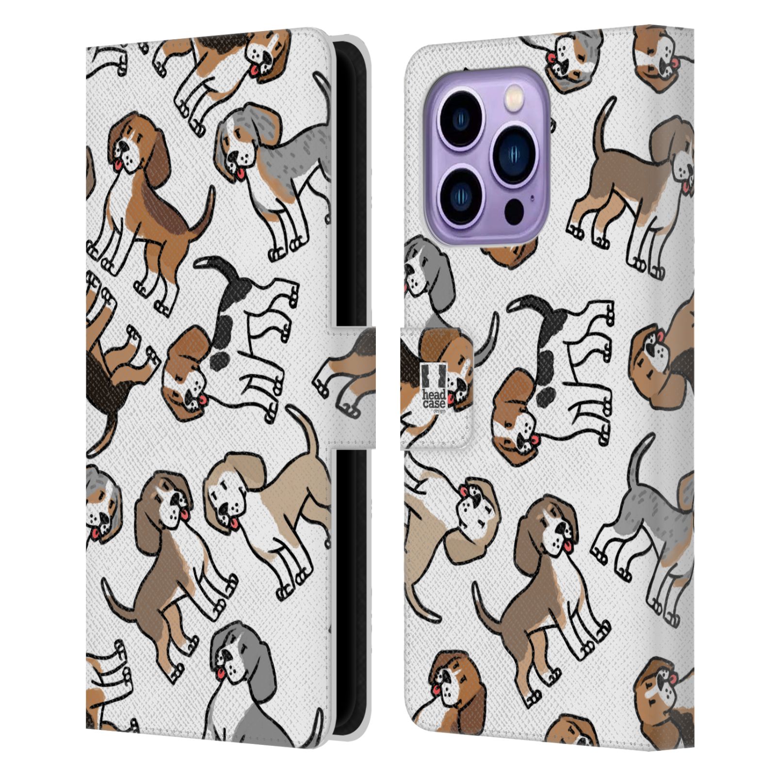 HEAD CASE Pouzdro pro mobil Apple Iphone 14 PRO MAX - kreslený pejsek Bígl