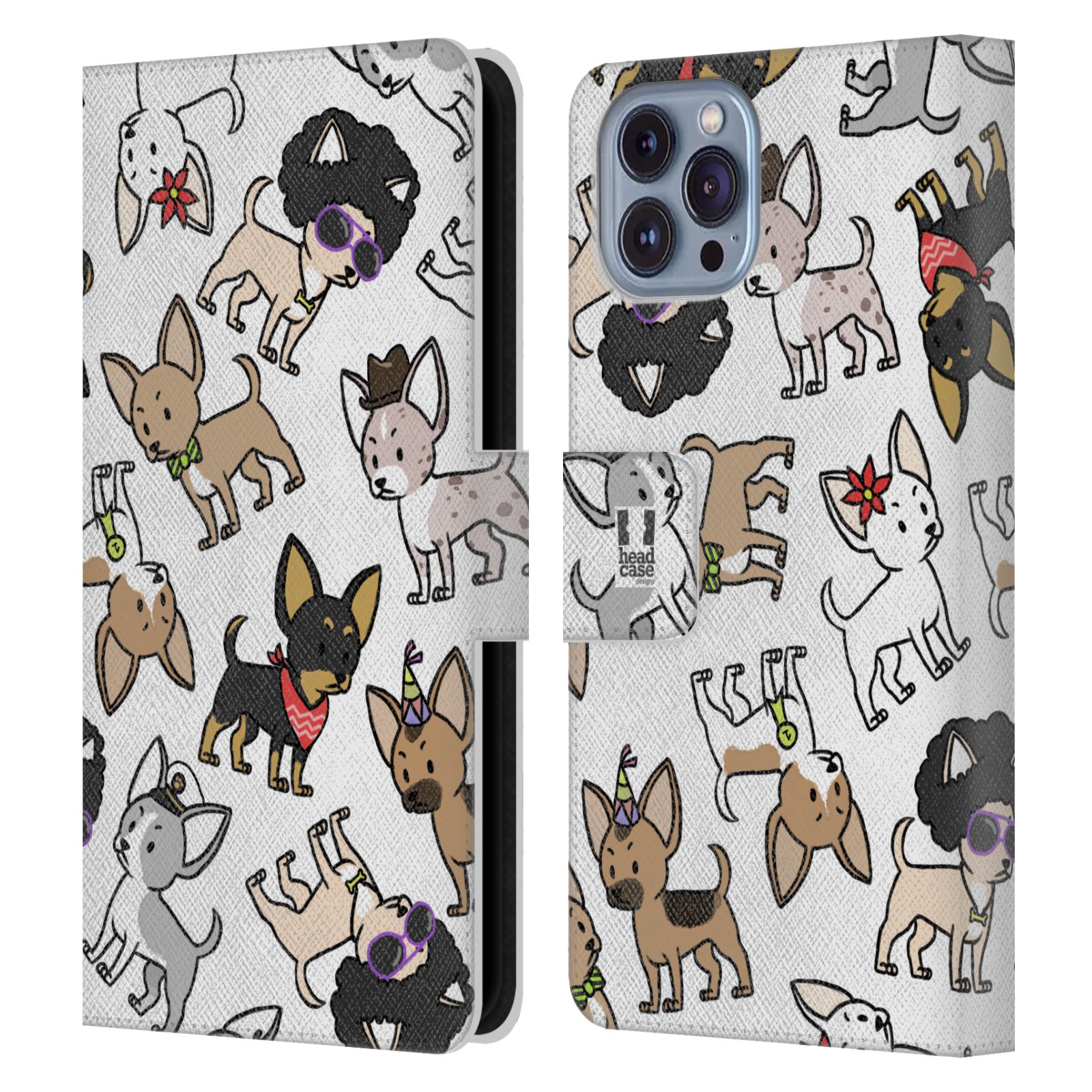 HEAD CASE Pouzdro pro mobil Apple Iphone 14 - kreslený pejsek Čivava