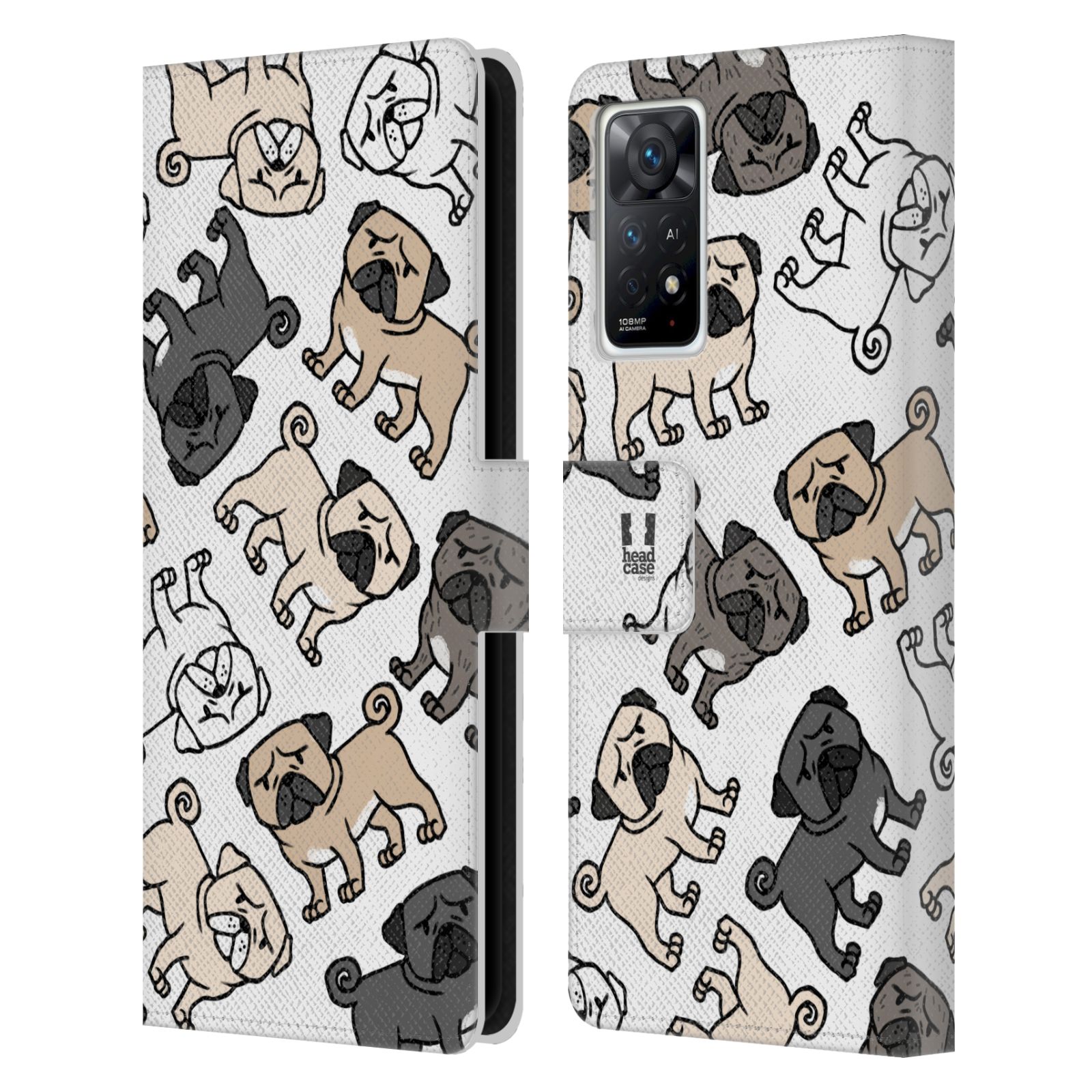 HEAD CASE Pouzdro pro mobil Xiaomi Redmi Note 11 Pro 5G - kreslený pejsek Mopsík